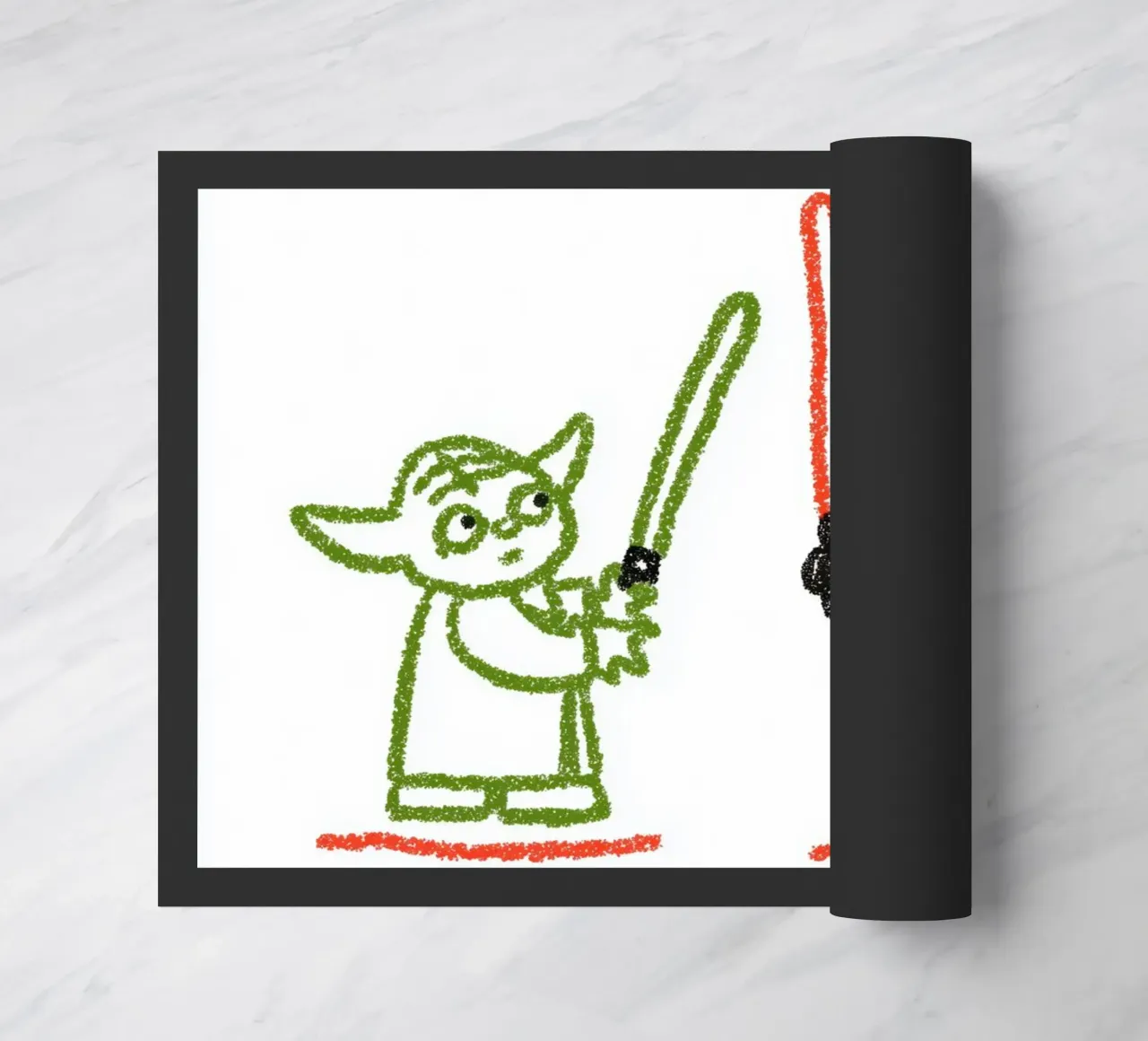 Star Wars Kunstdruck: Yoda & Darth Vader Kunstkampf Fußmatte von Kaji