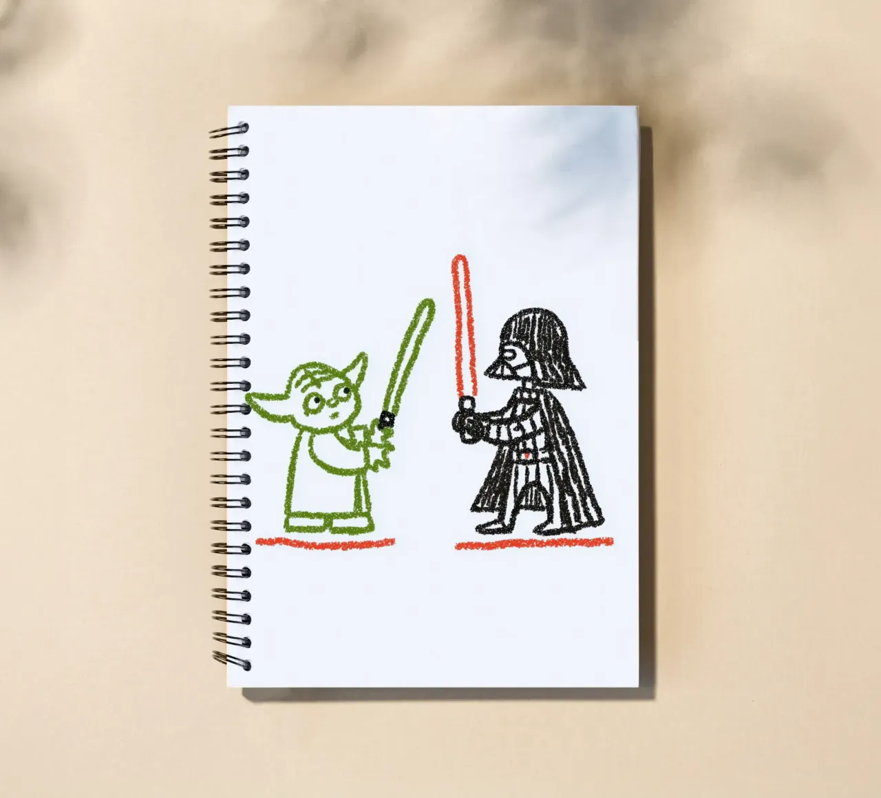 Star Wars Kunstdruck: Yoda & Darth Vader Kunstkampf Ringbuch von Kaji
