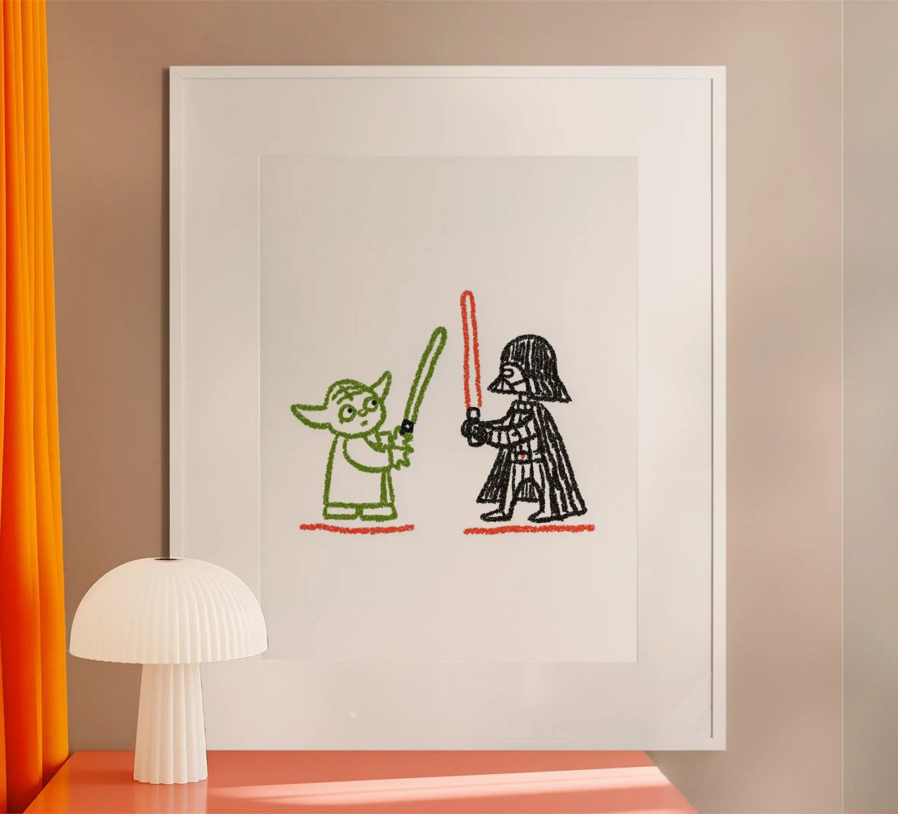 Star Wars Art Print: Yoda & Darth Vader Art Battle poster by Kaji