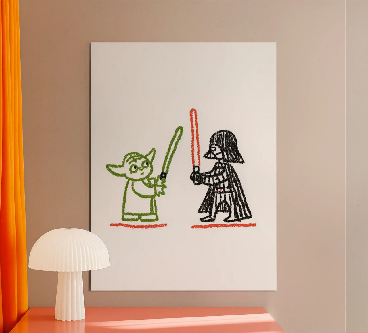Star Wars Art Print: Yoda & Darth Vader Art Battle poster by Kaji