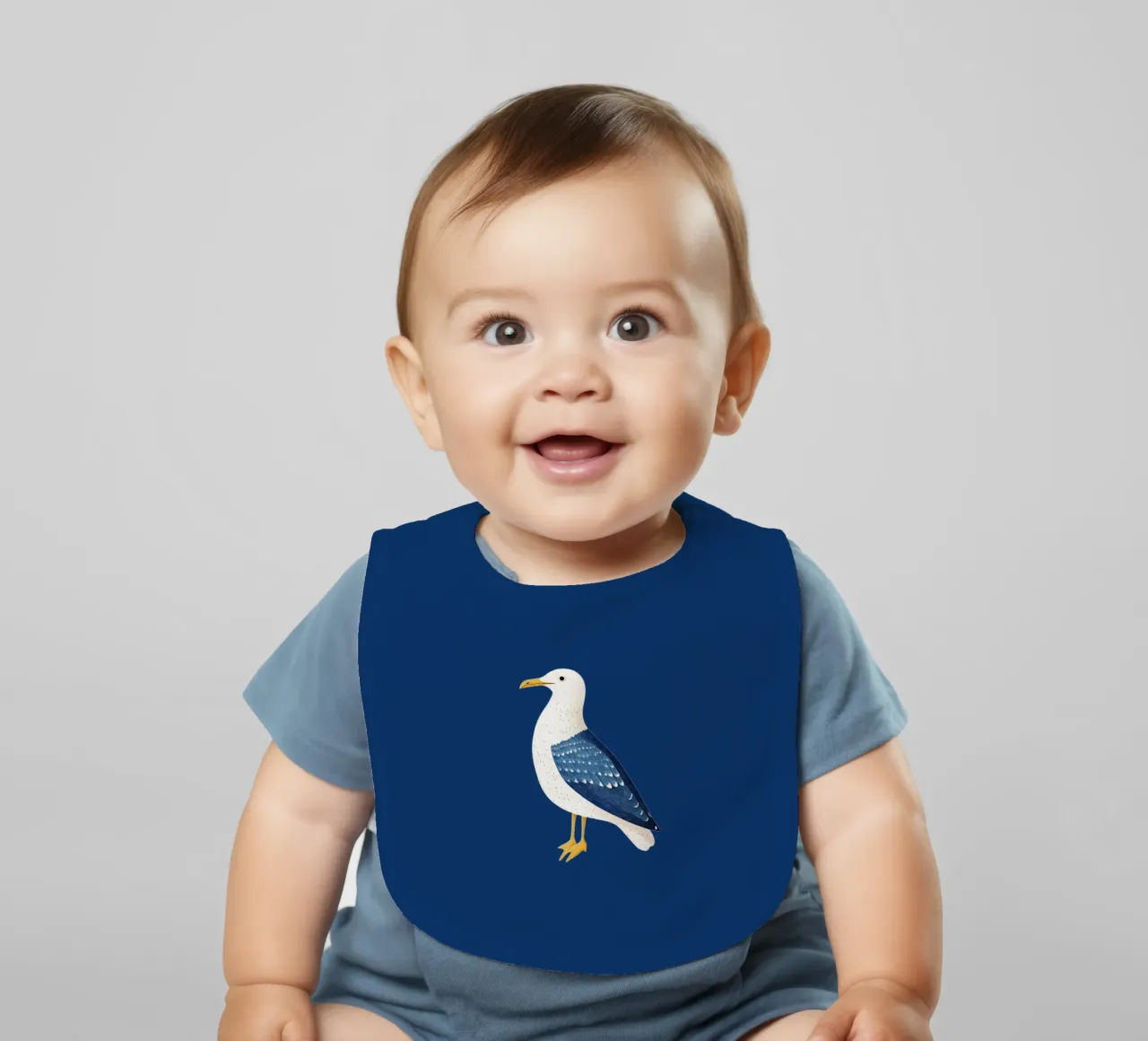 Seagull baby slabbetje van Curious Canvas