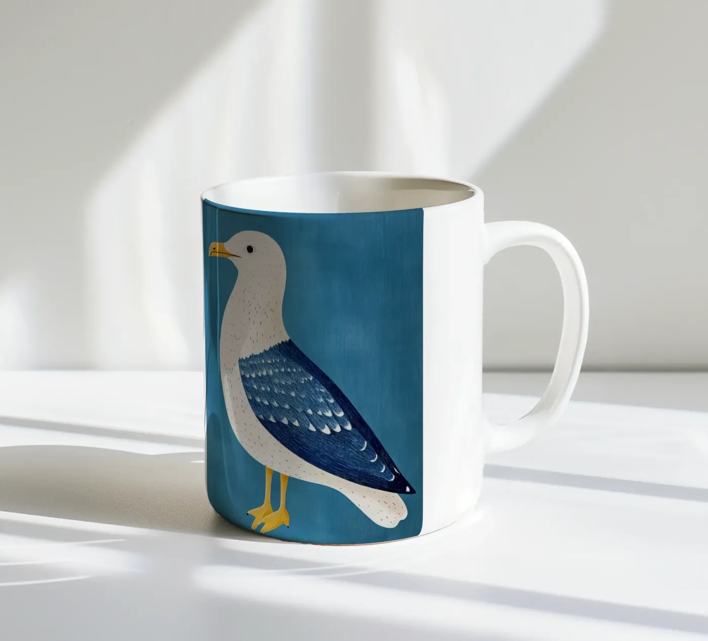 Seagull ceramic mug by Curious Canvas