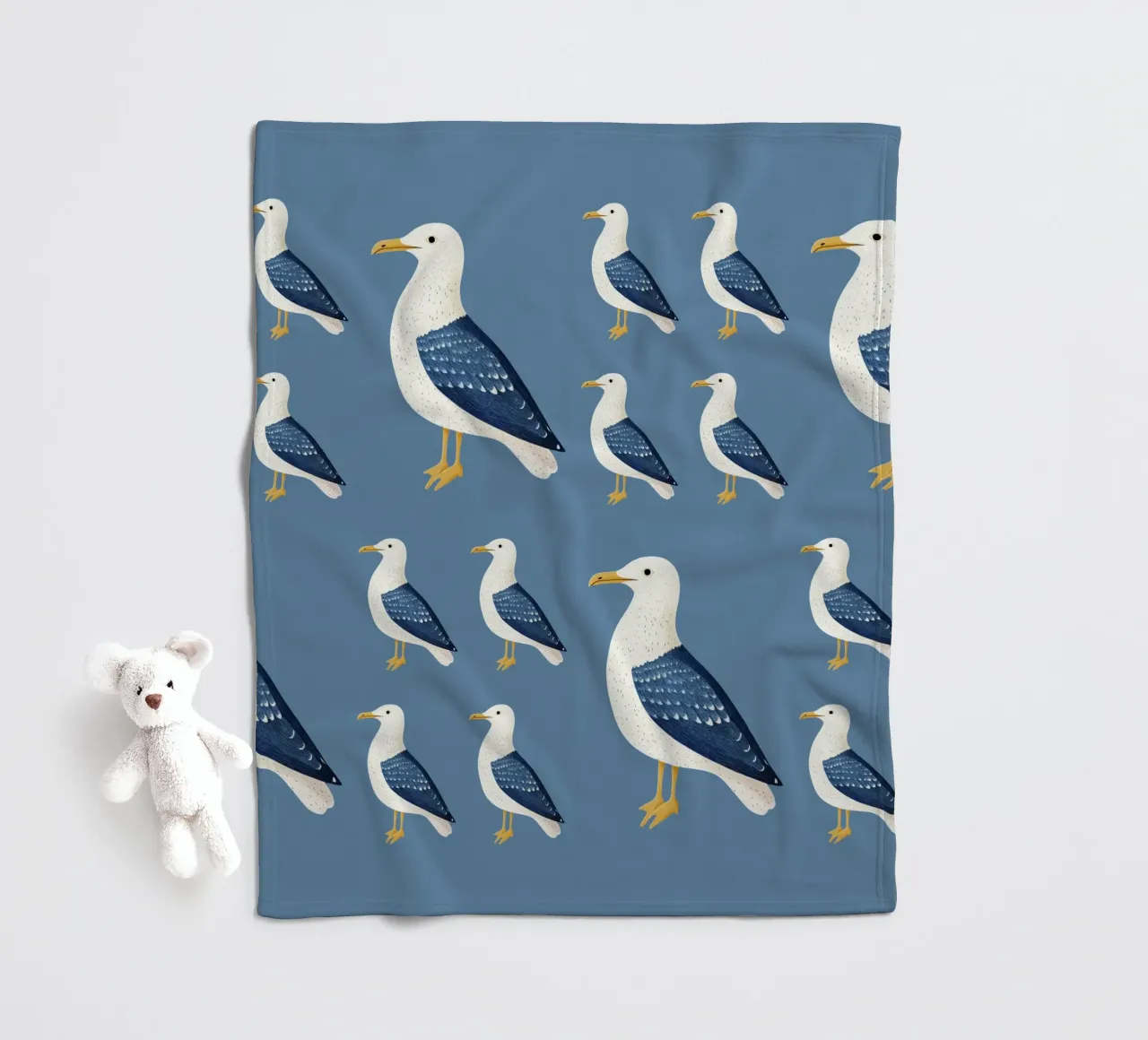 Möwe Fleecedecke von Curious Canvas