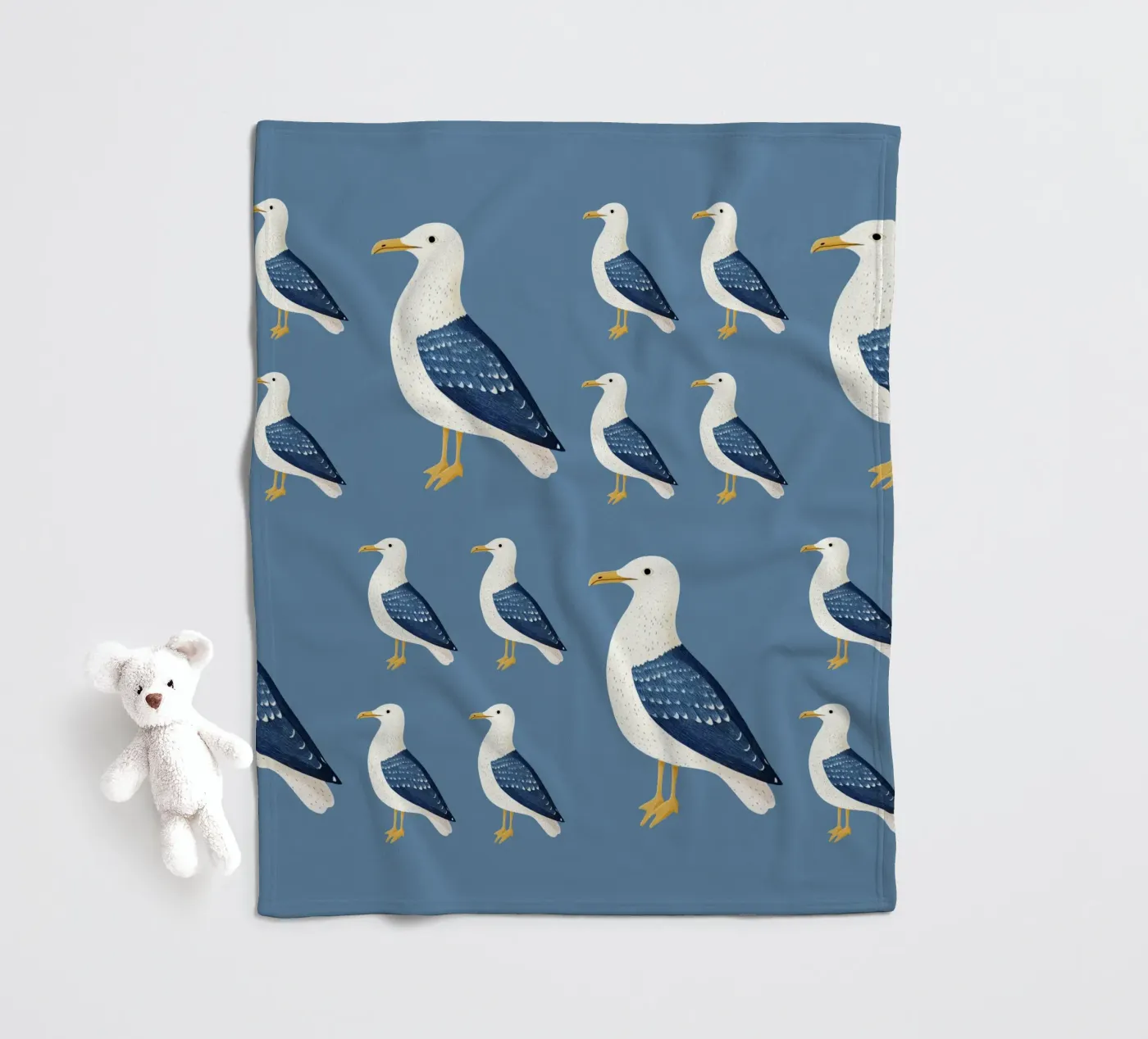 Möwe Fleecedecke von Curious Canvas