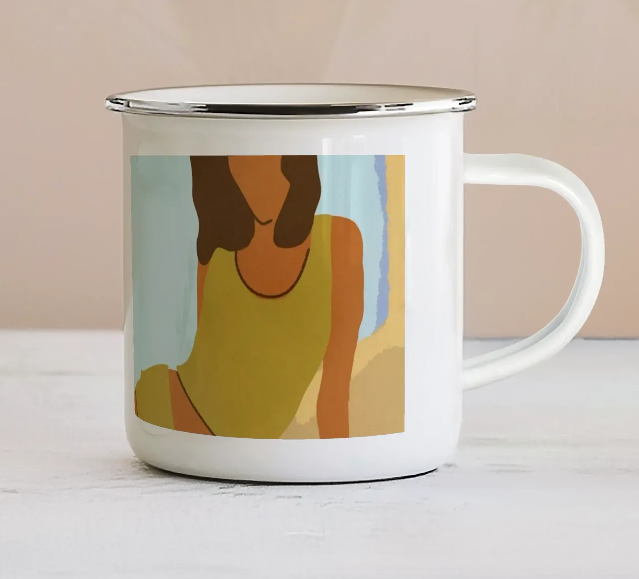 Appoggiarsi alla brezza tazza in smalto da Kintsugi99