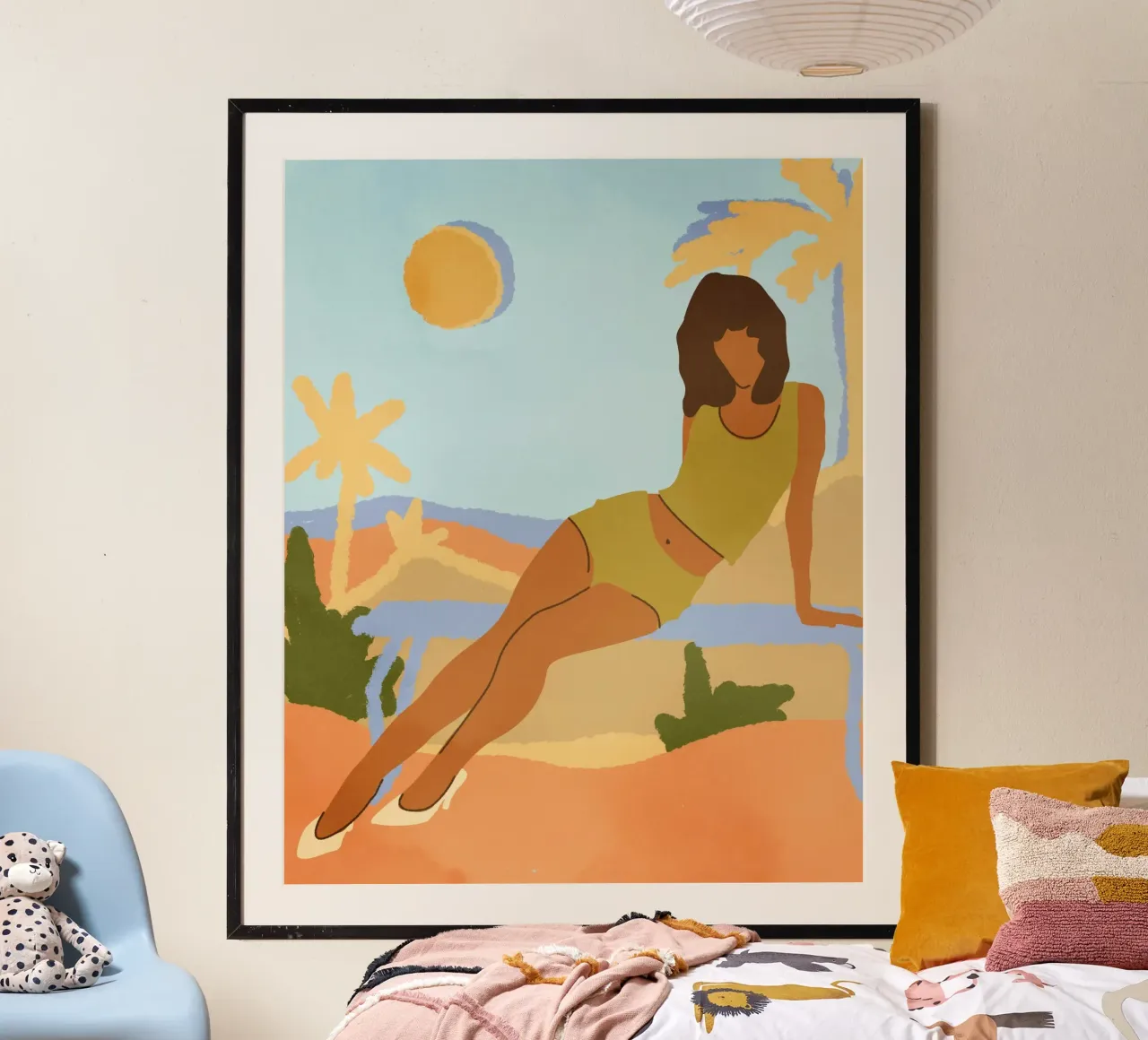 Appoggiarsi alla brezza poster con telaio in legno da Kintsugi99