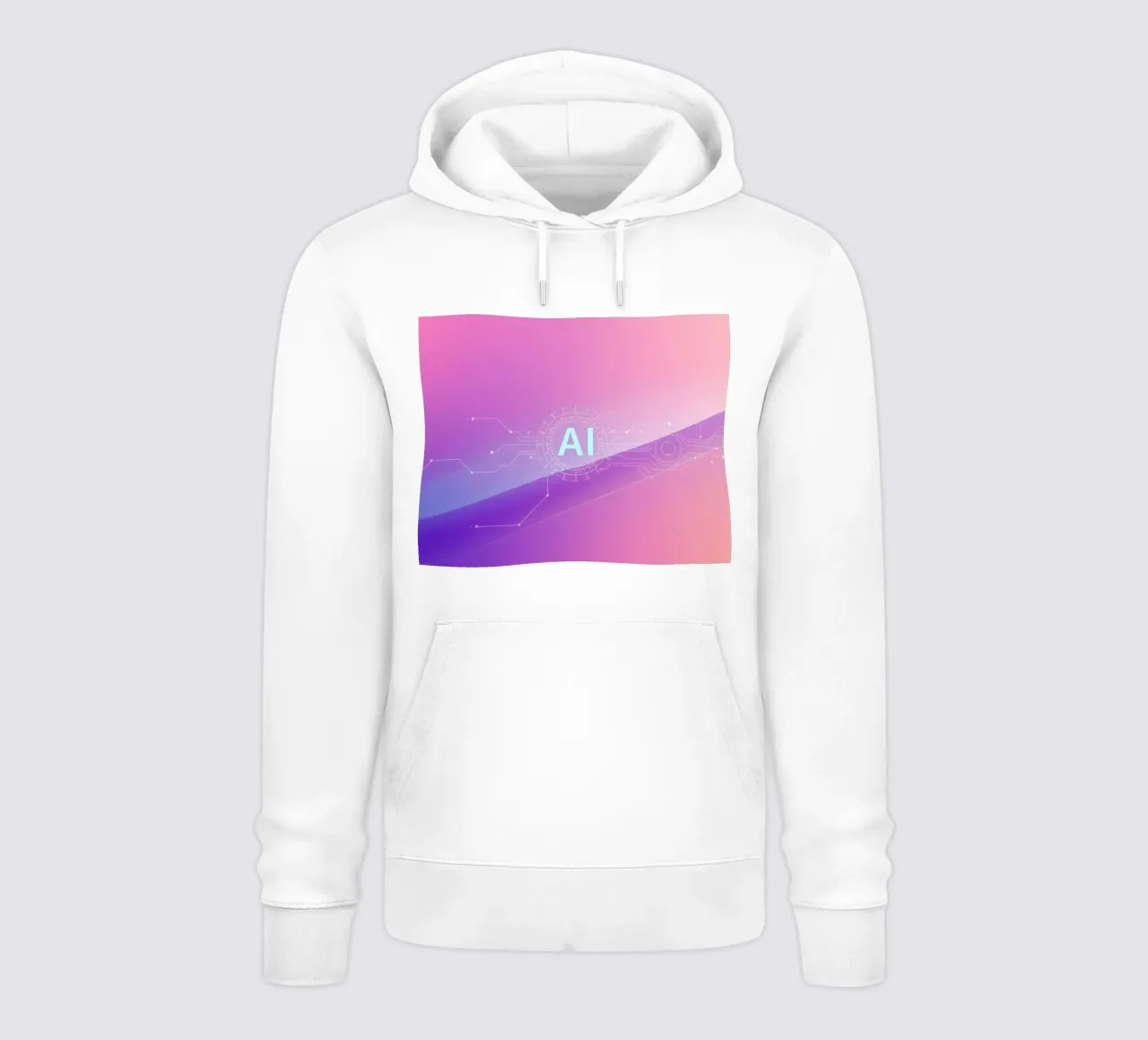 Sfondo astratto di tecnologia AI con colori vivaci felpa con cappuccio da DesignDoodle