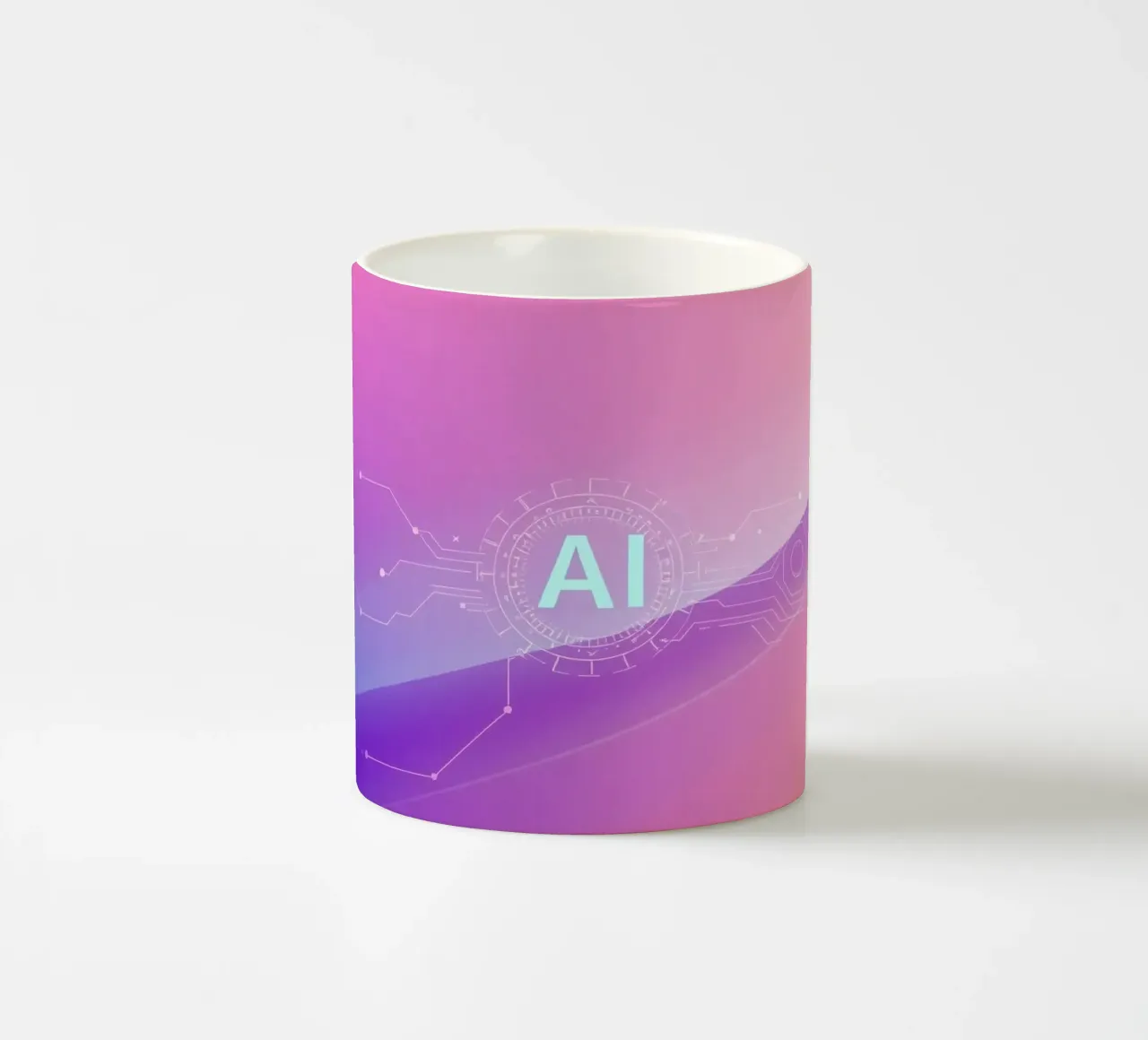 Sfondo astratto di tecnologia AI con colori vivaci tazza in ceramica da DesignDoodle
