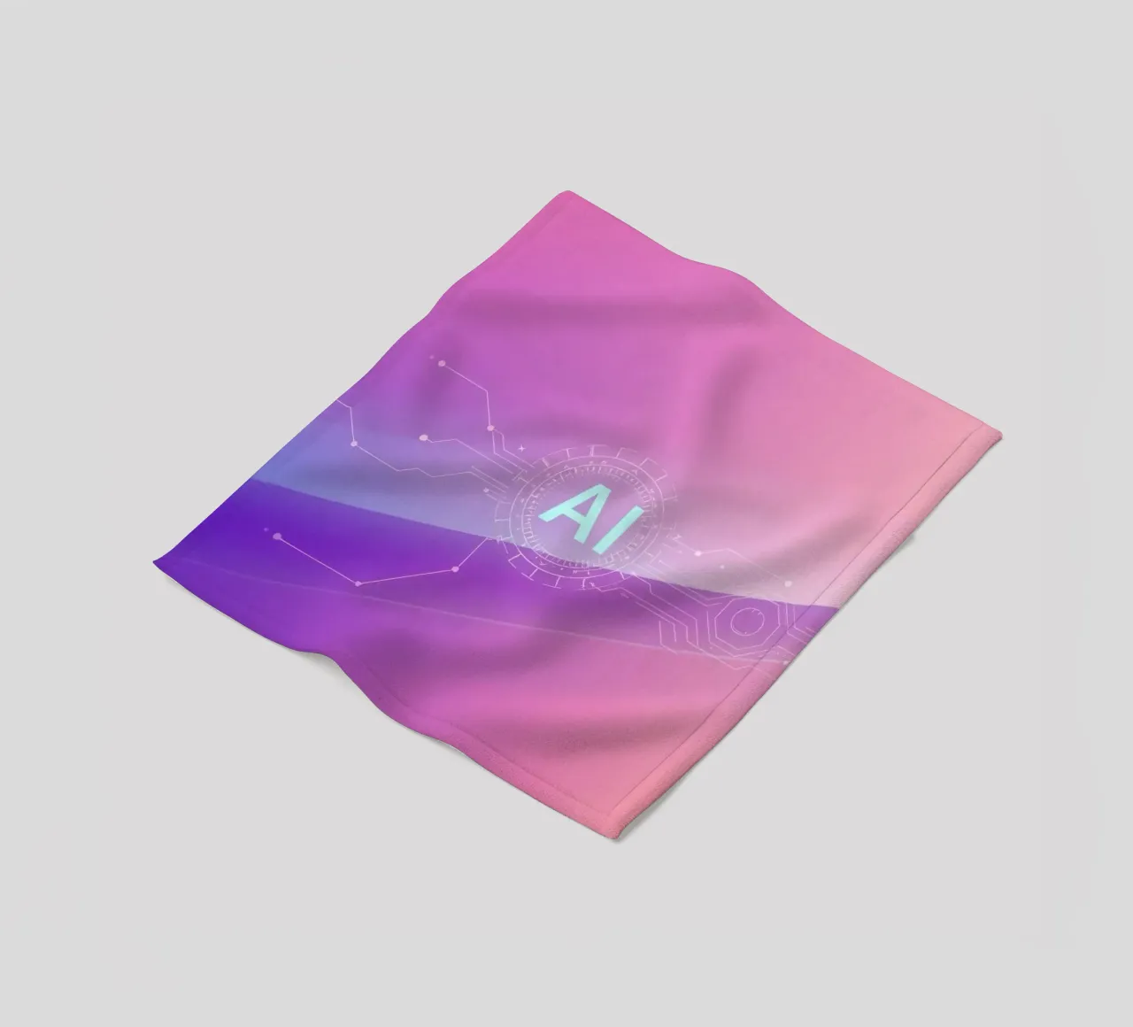 Sfondo astratto di tecnologia AI con colori vivaci coperta in pile da DesignDoodle