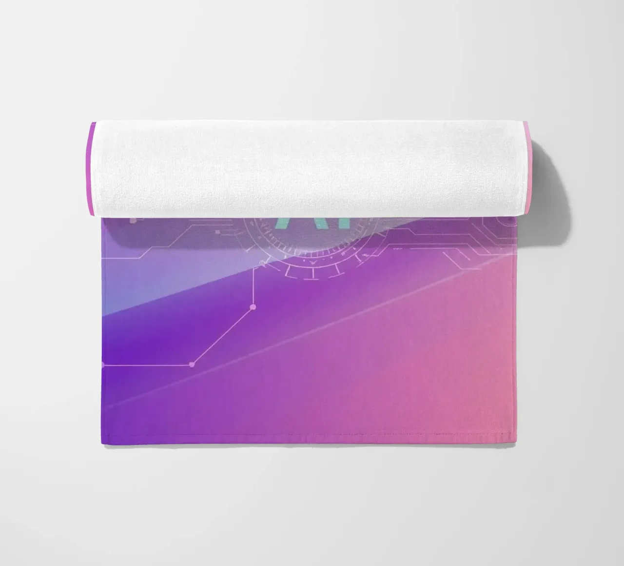 Sfondo astratto di tecnologia AI con colori vivaci telo mare da DesignDoodle