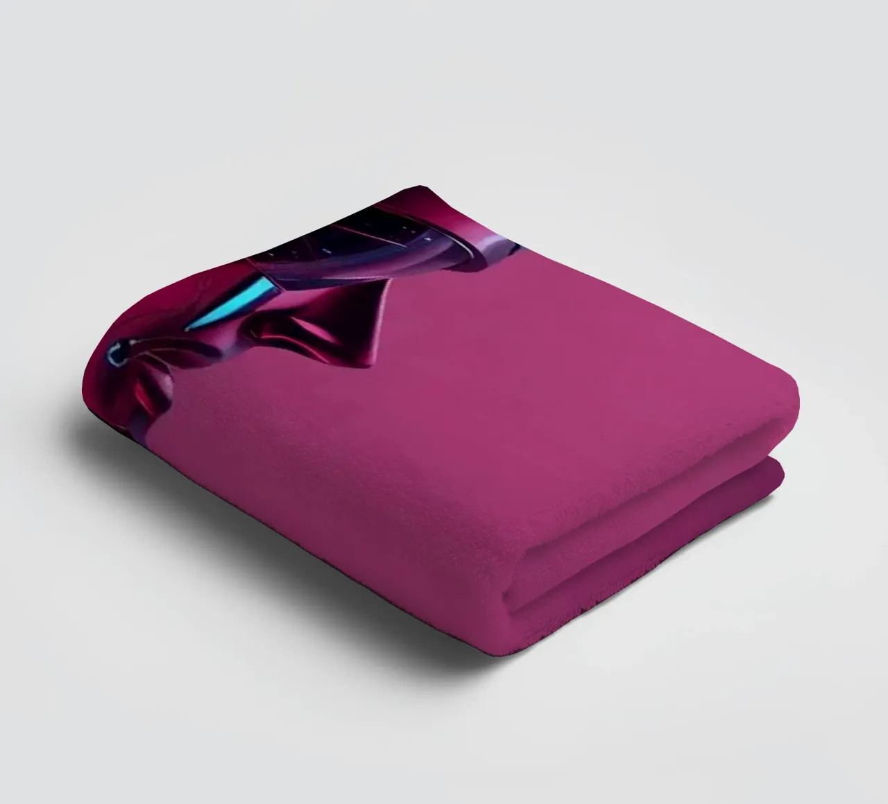Futuristic robots facing each other in a stylized cybernetic towel by DesignDoodle