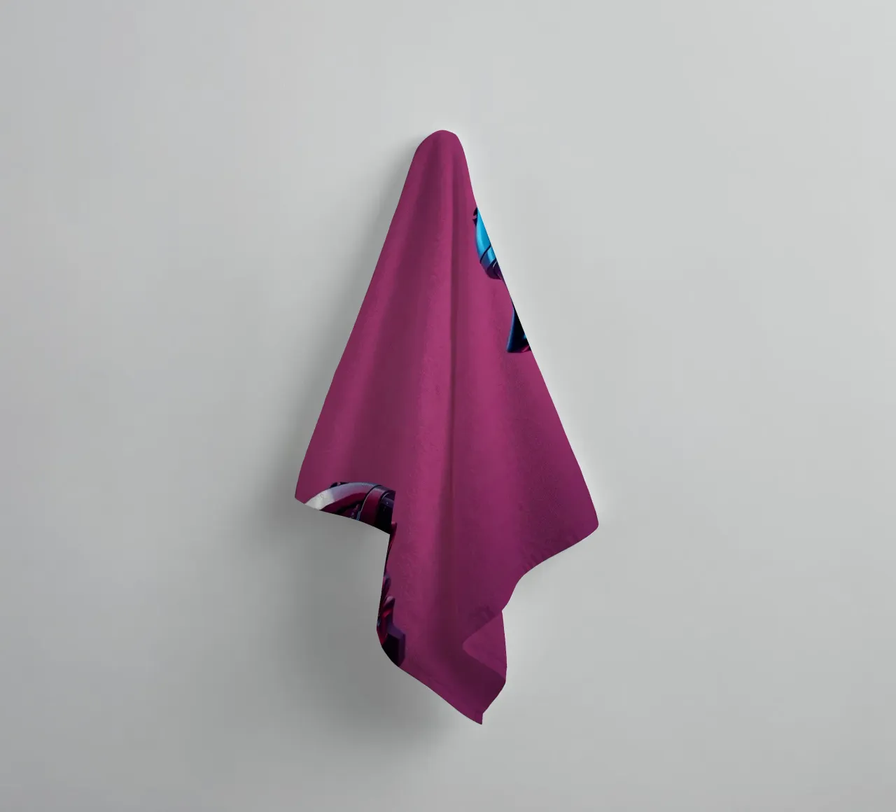 Futuristic robots facing each other in a stylized cybernetic towel by DesignDoodle