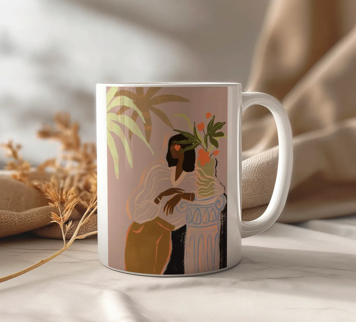 Waiting ceramic mug by Arty Guava