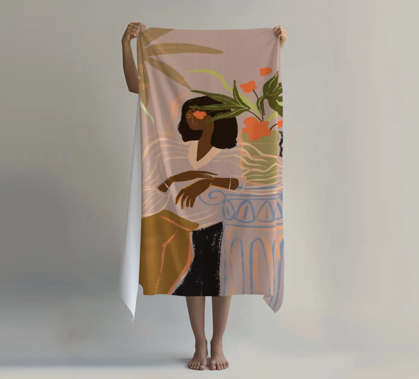 Waiting beach towel by Arty Guava