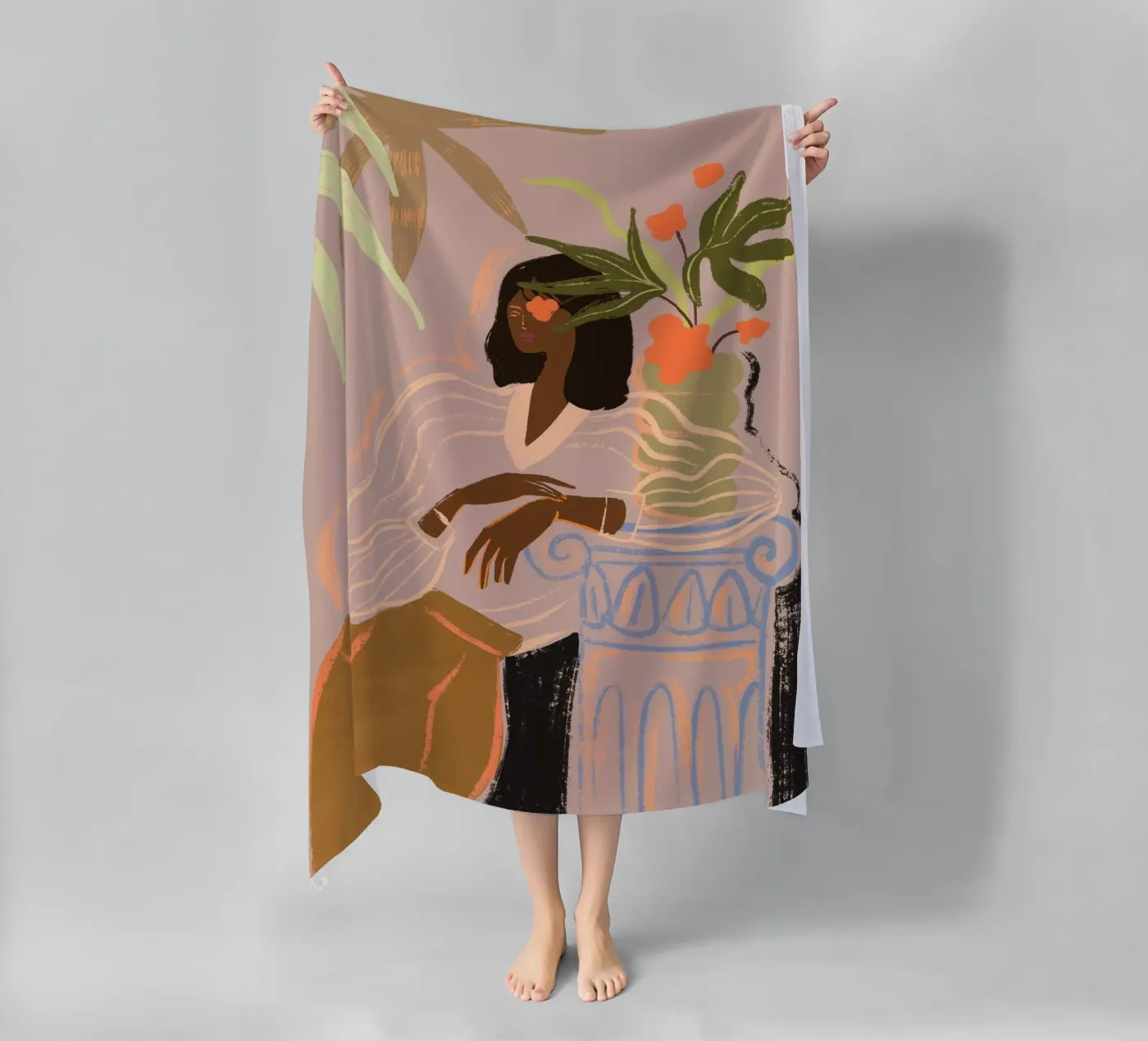 Waiting beach towel by Arty Guava