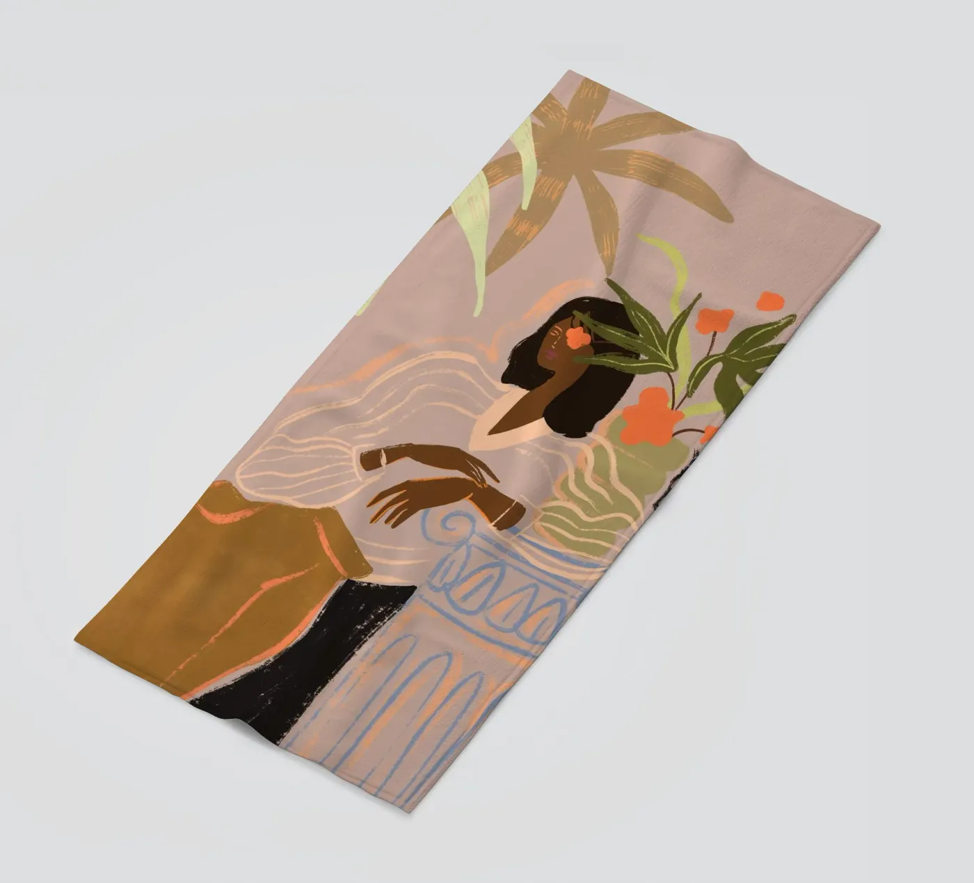 Waiting beach towel by Arty Guava