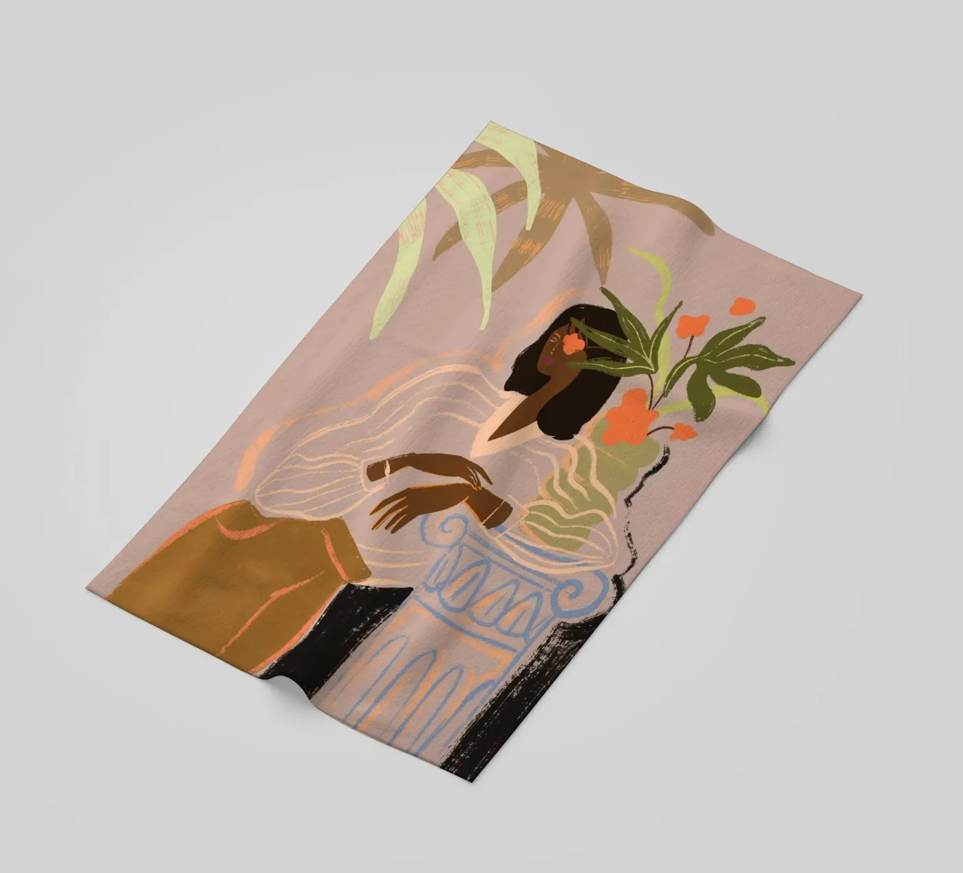 Waiting beach towel by Arty Guava