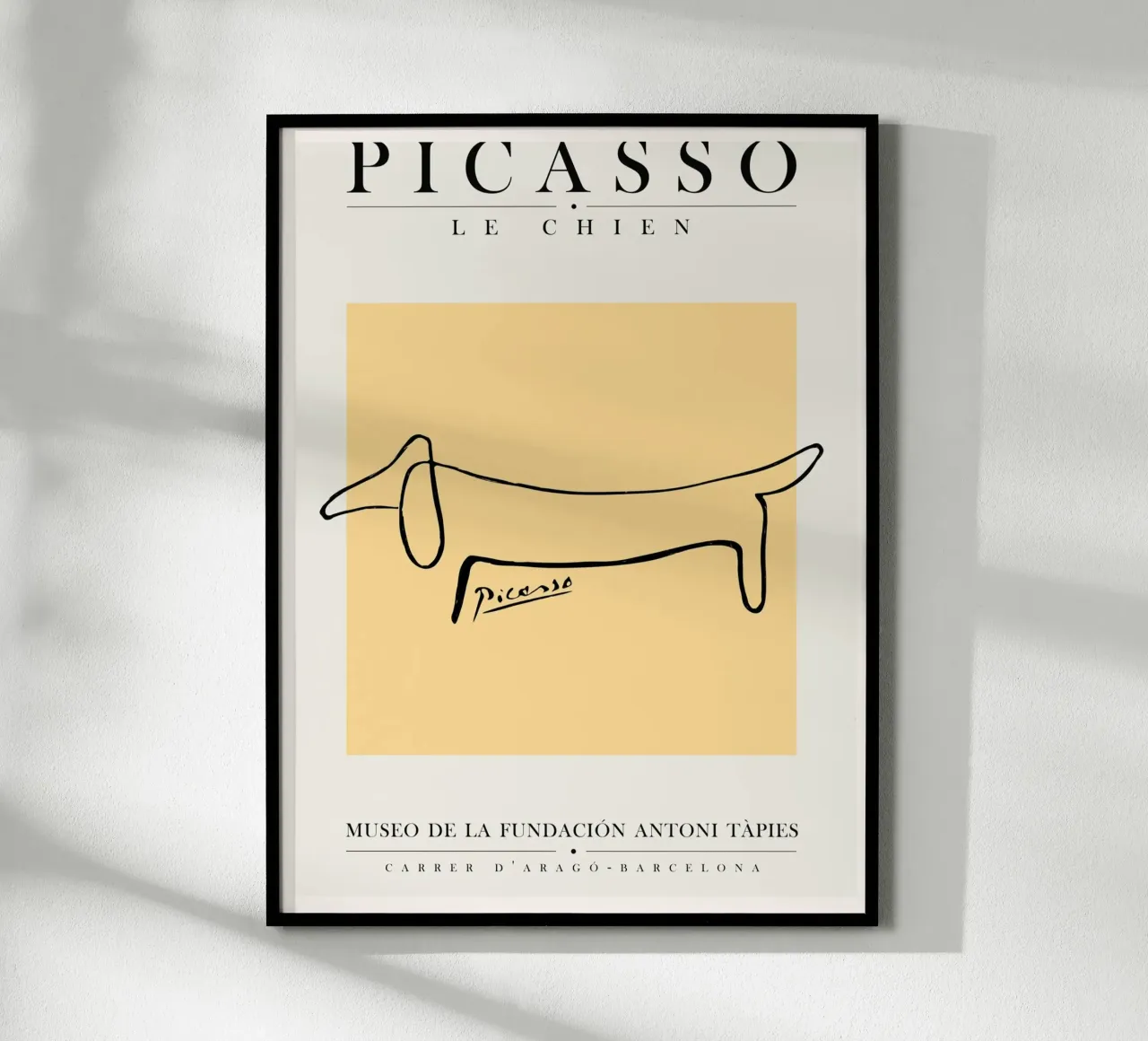 Picasso - The Dog poster con telaio in alluminio da field juan