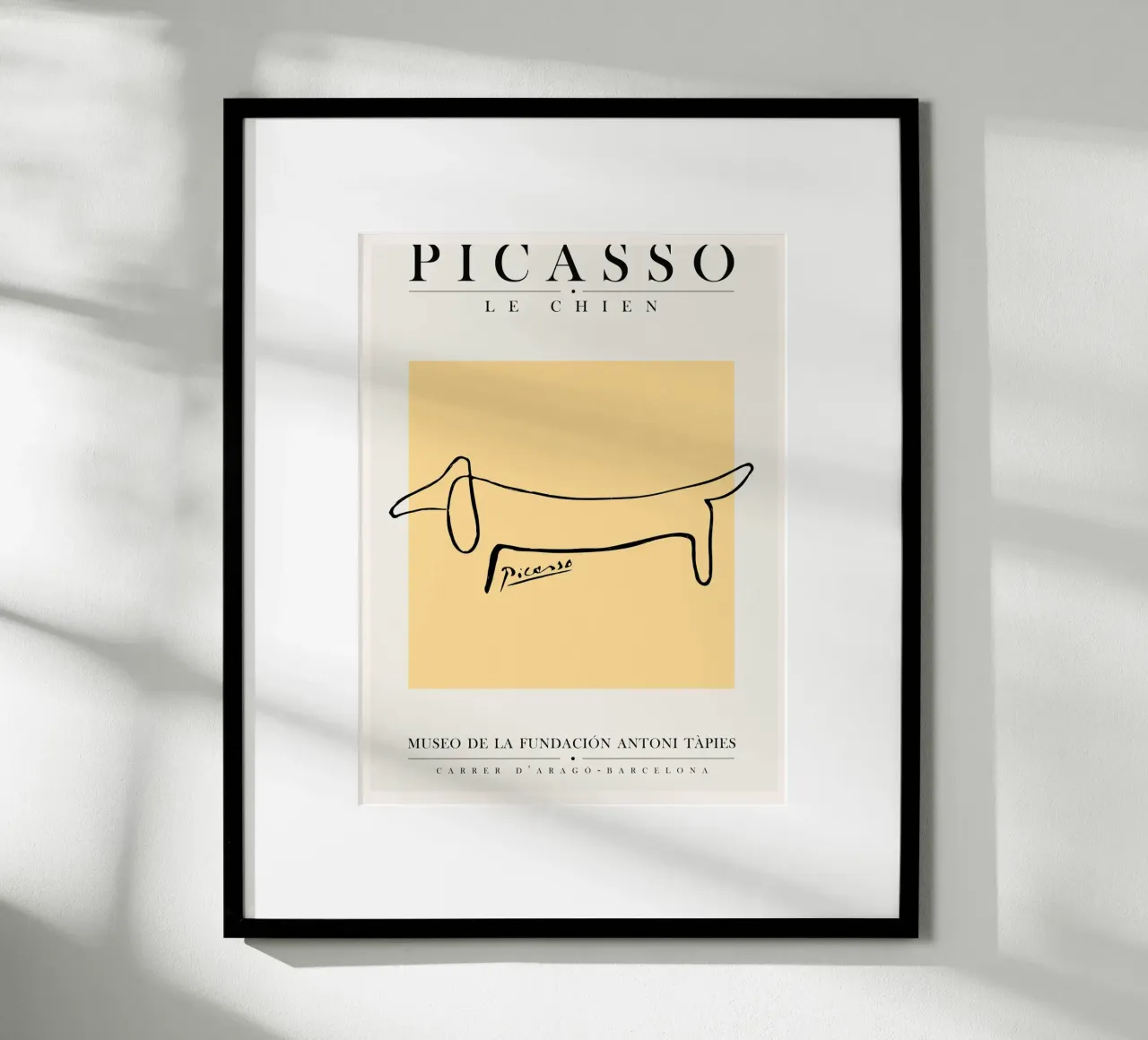 Picasso - The Dog poster con telaio in alluminio da field juan