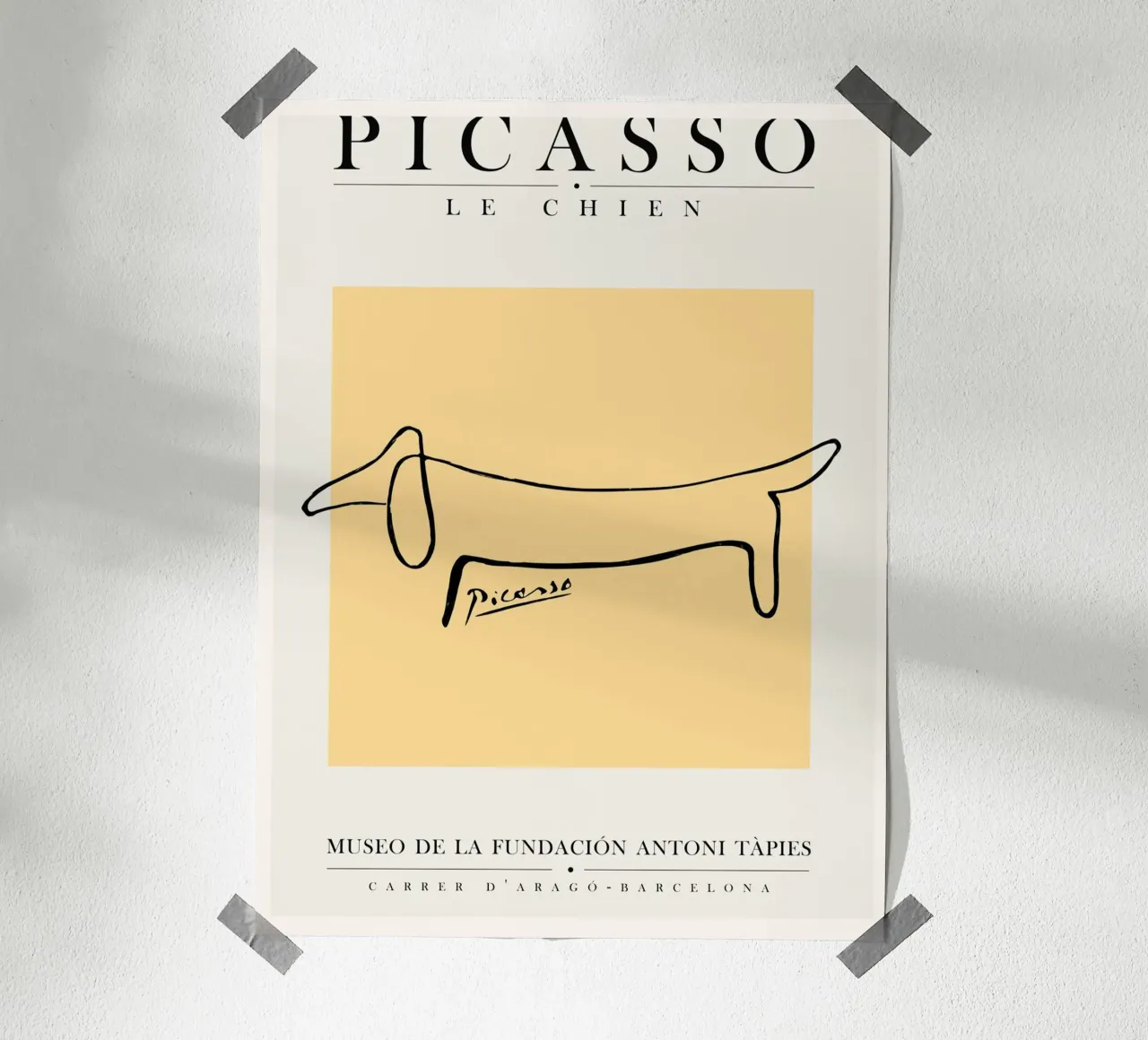 Picasso - The Dog poster con telaio in alluminio da field juan
