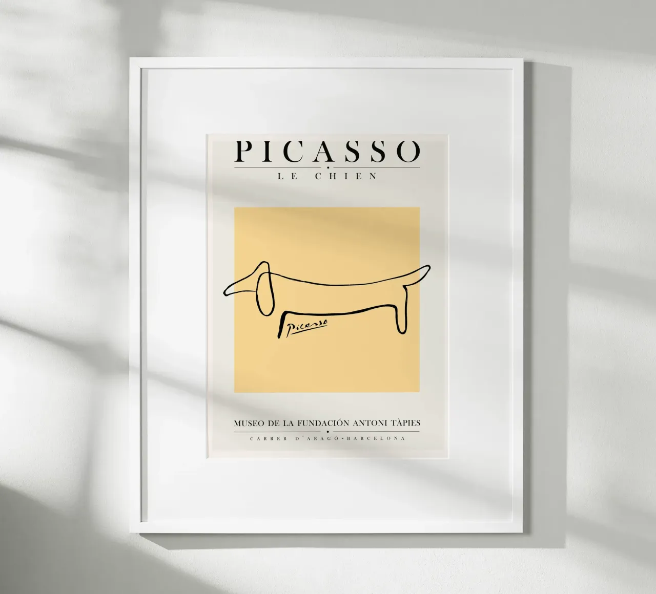 Picasso - The Dog poster con telaio in alluminio da field juan