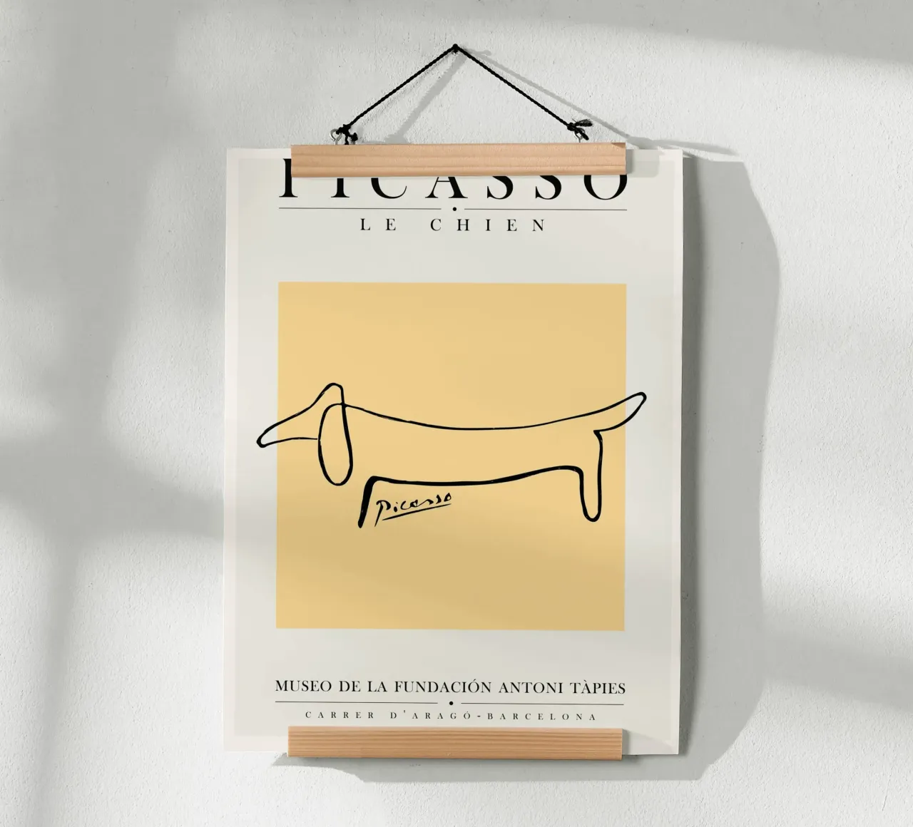 Picasso - The Dog poster con telaio in alluminio da field juan