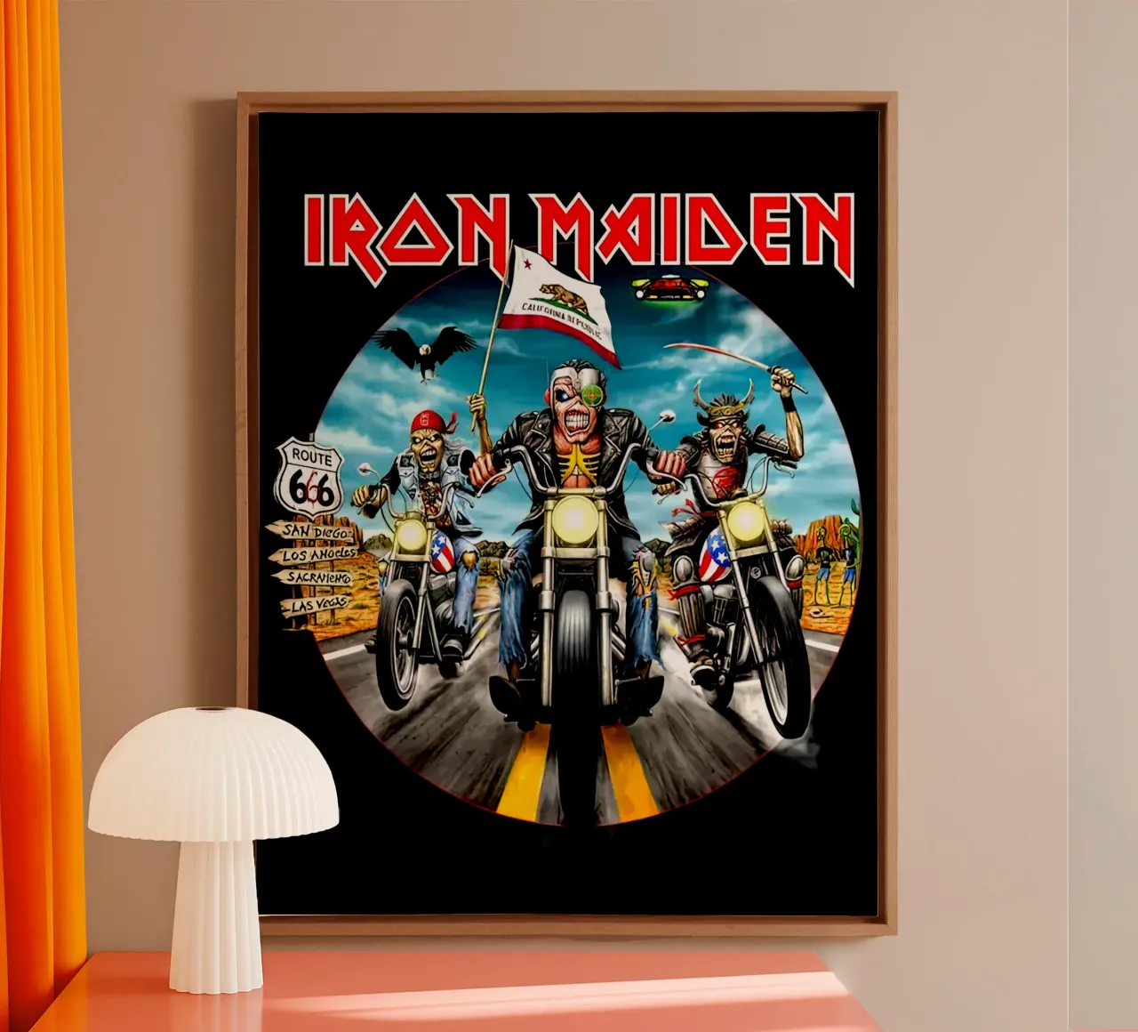 Iron Maiden Best Merch Leinwand mit Schattenfugenrahmen von Band Merch