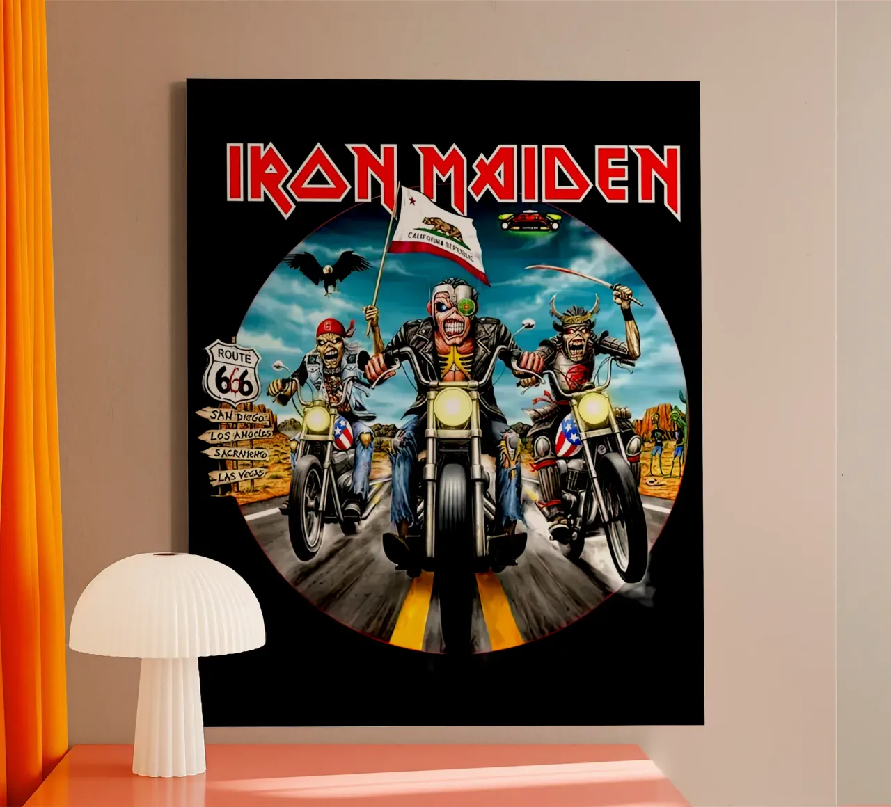 Iron Maiden Best Merch Leinwand mit Schattenfugenrahmen von Band Merch
