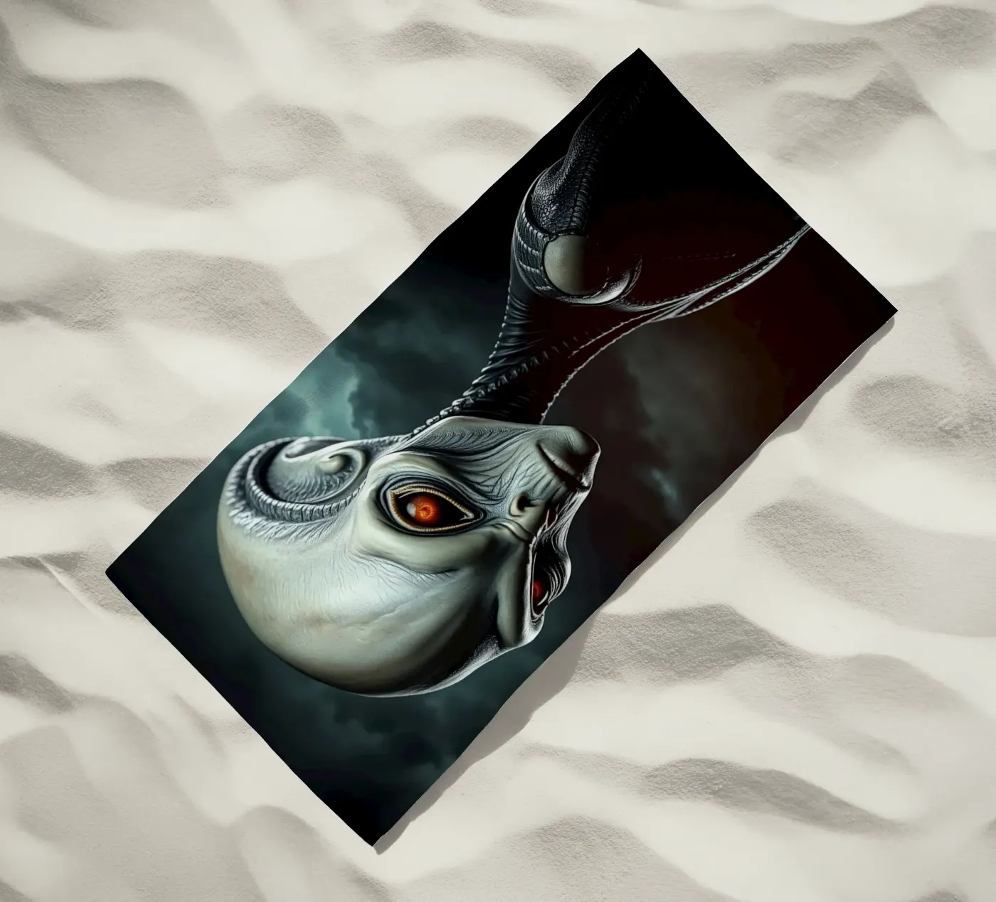 Alien Portrait Strandtuch von Not from this planet