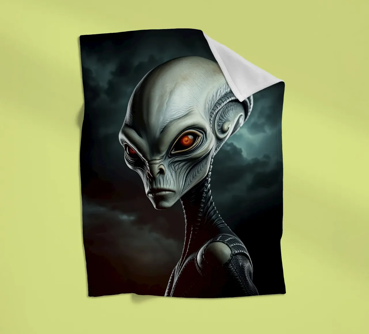 Alien Portrait fleece blanket by Not from this planet