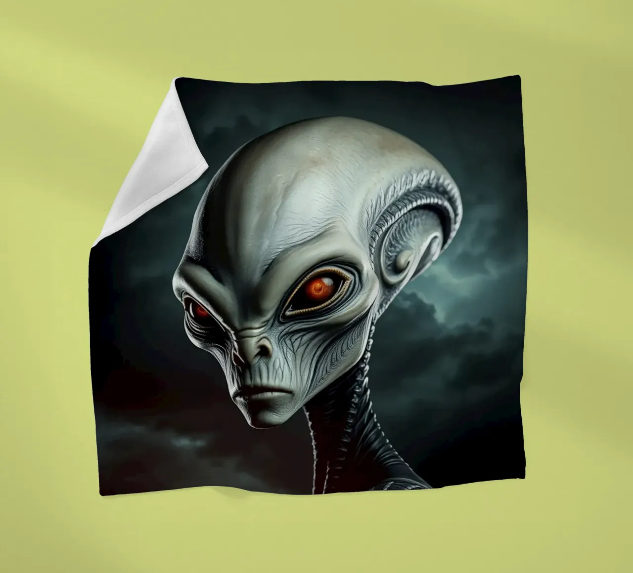 Alien Portrait fleece blanket by Not from this planet