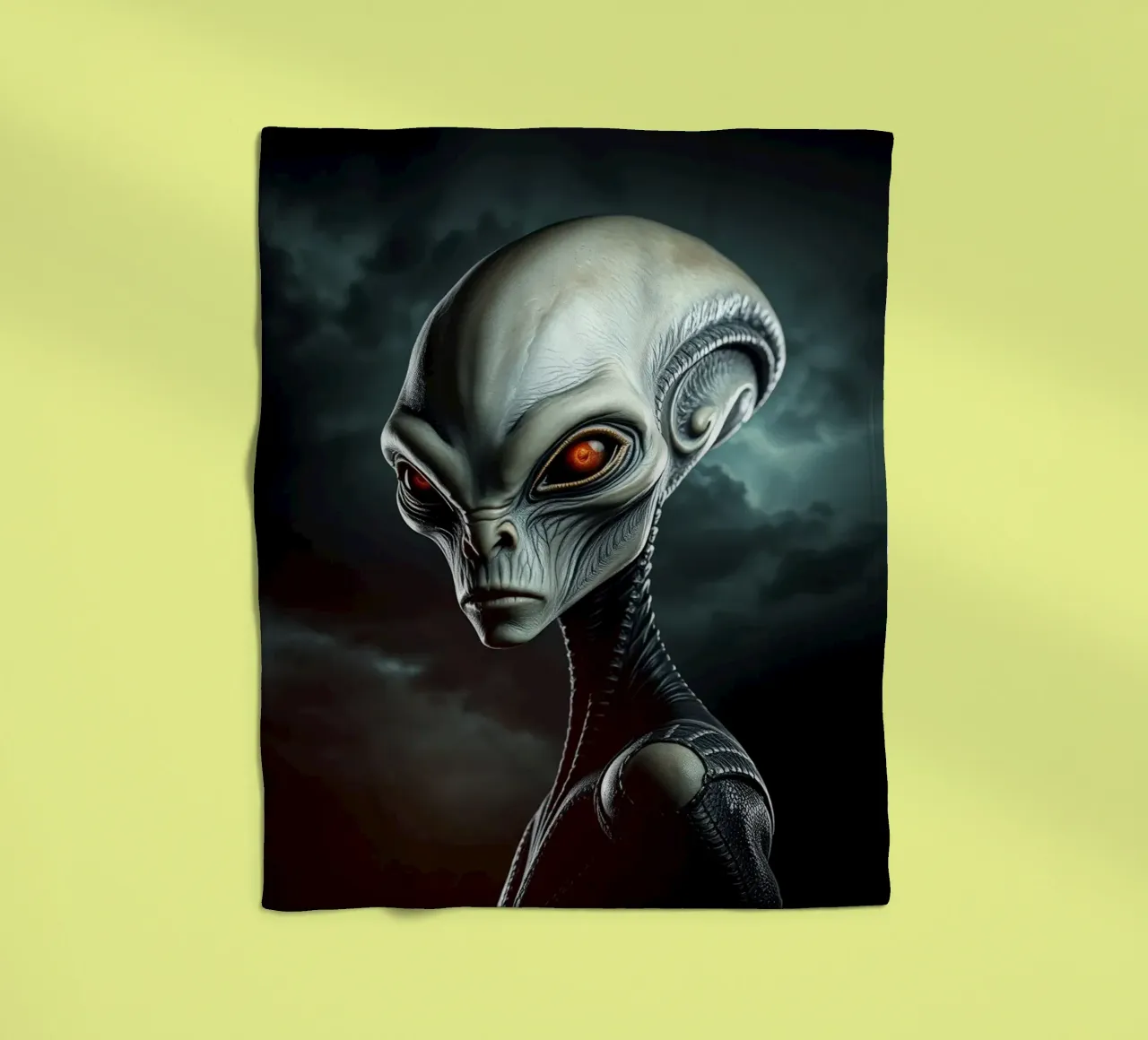 Alien Portrait fleece blanket by Not from this planet