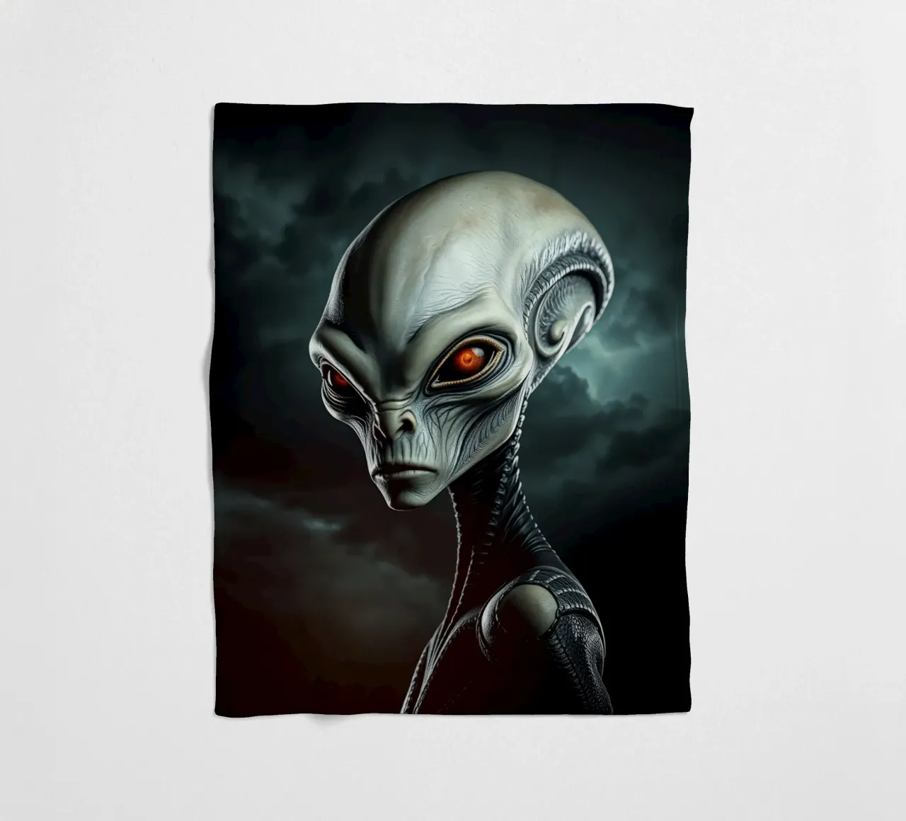 Alien Portrait fleece blanket by Not from this planet