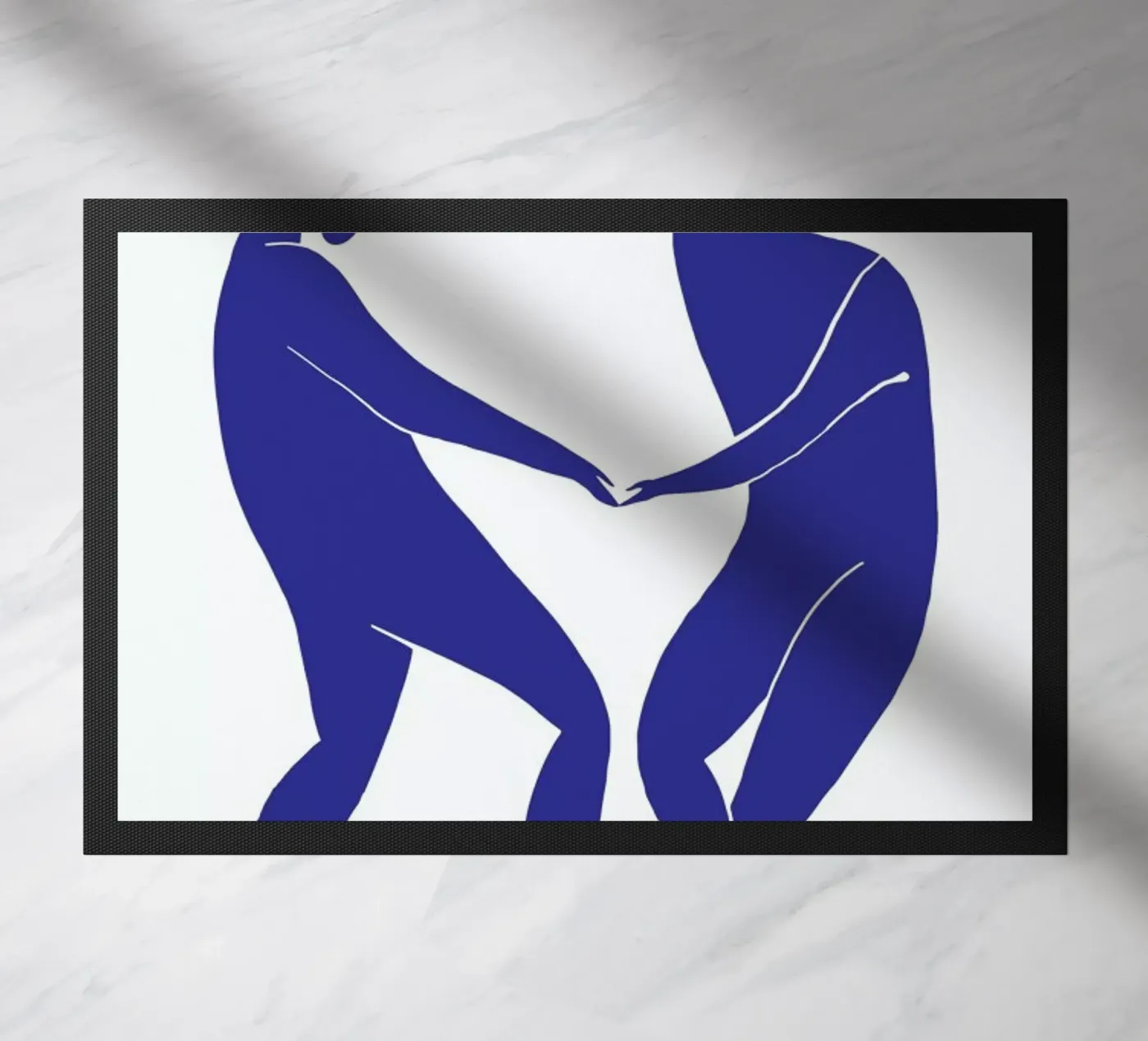 Dancing Figures Blue doormat by Graphite