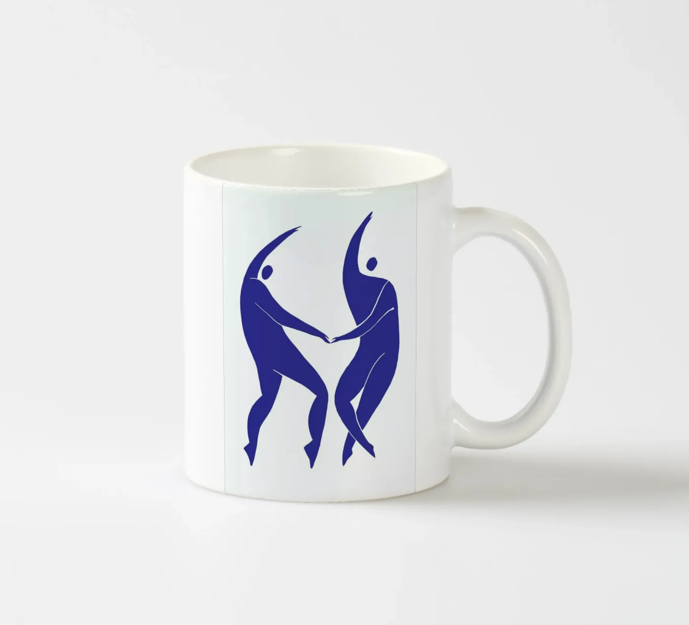 Dancing Figures Blue ceramic mug by Graphite