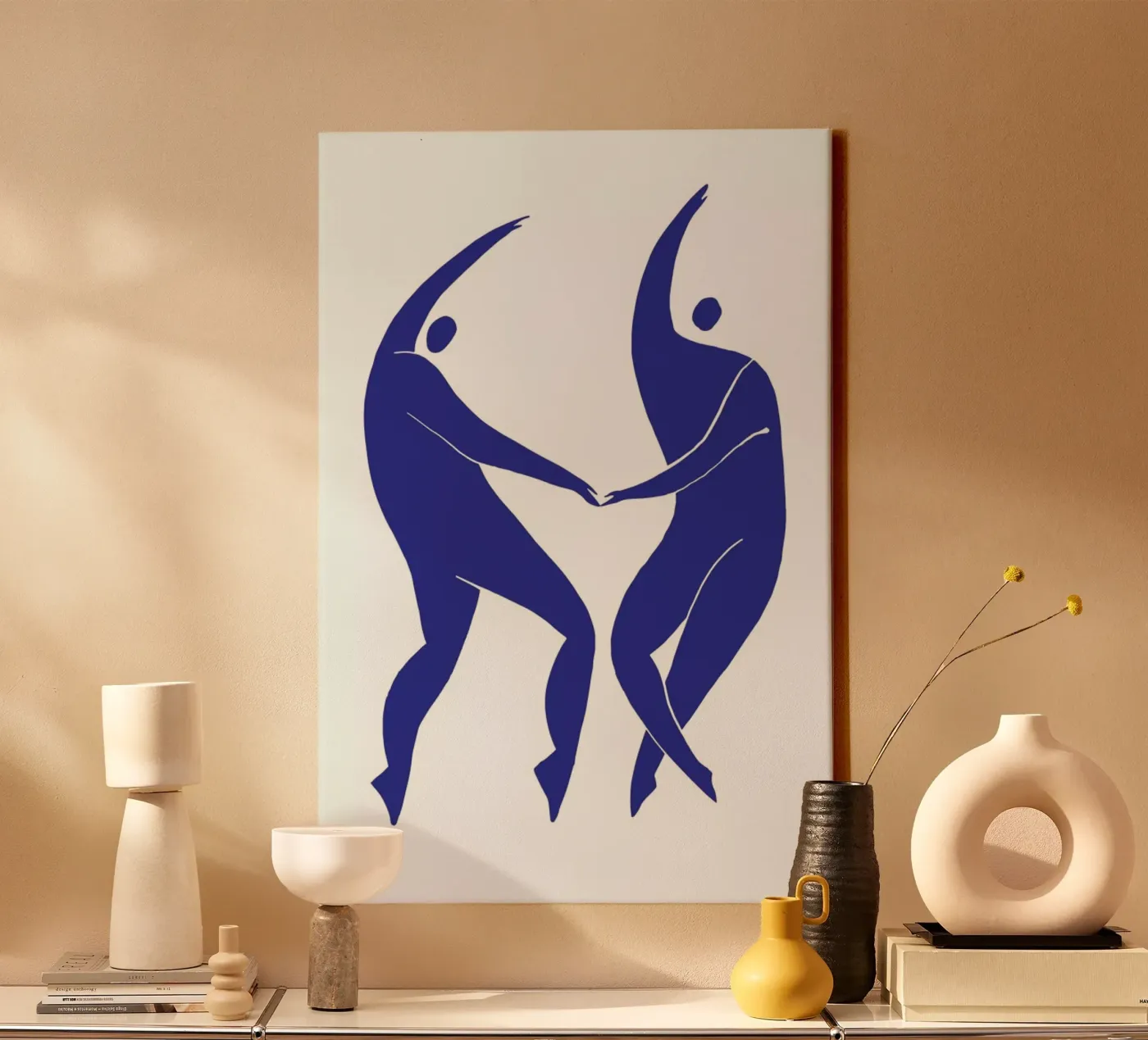 Dancing Figures Blue tela da Graphite