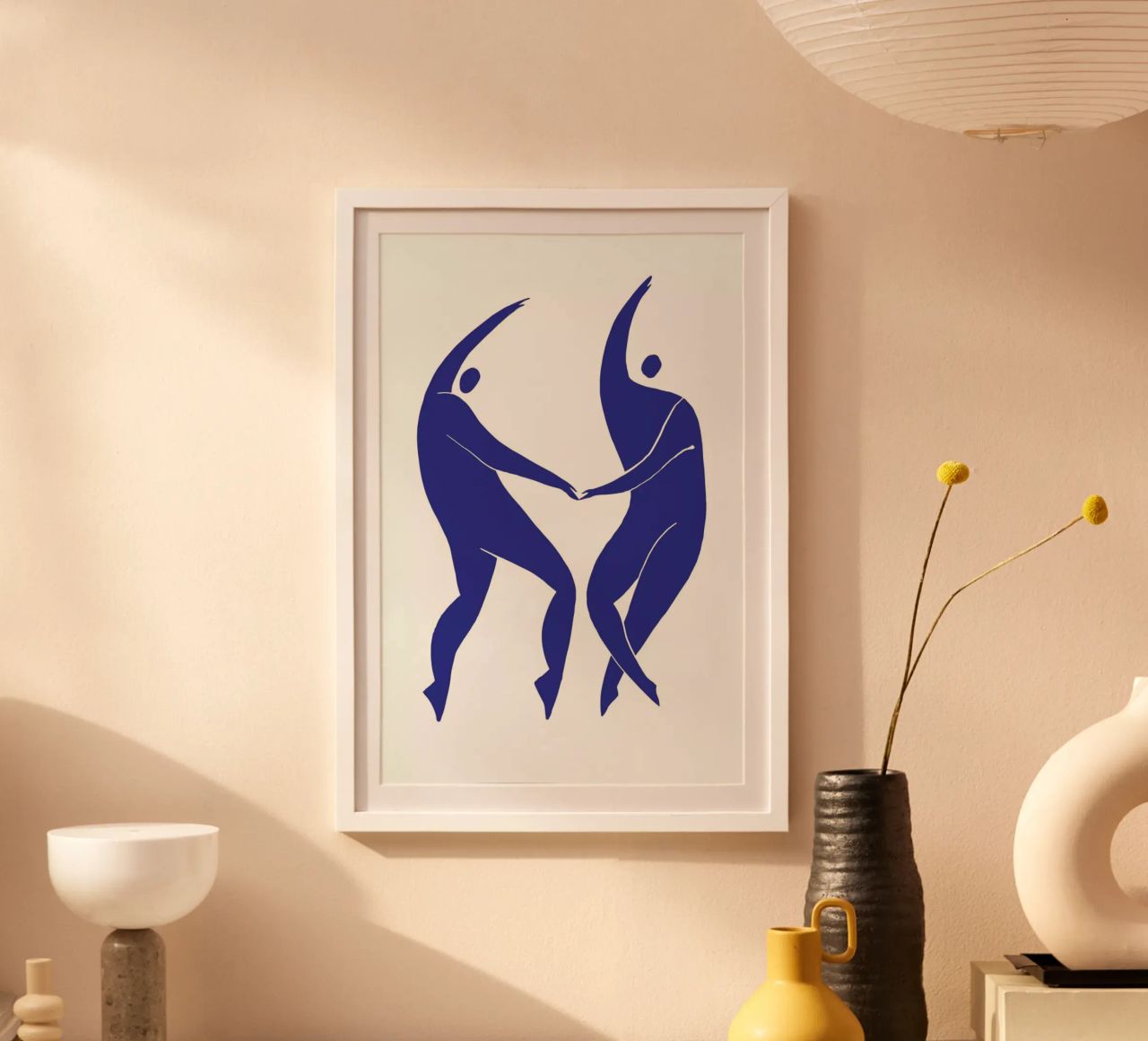 Dancing Figures Blue poster by Graphite