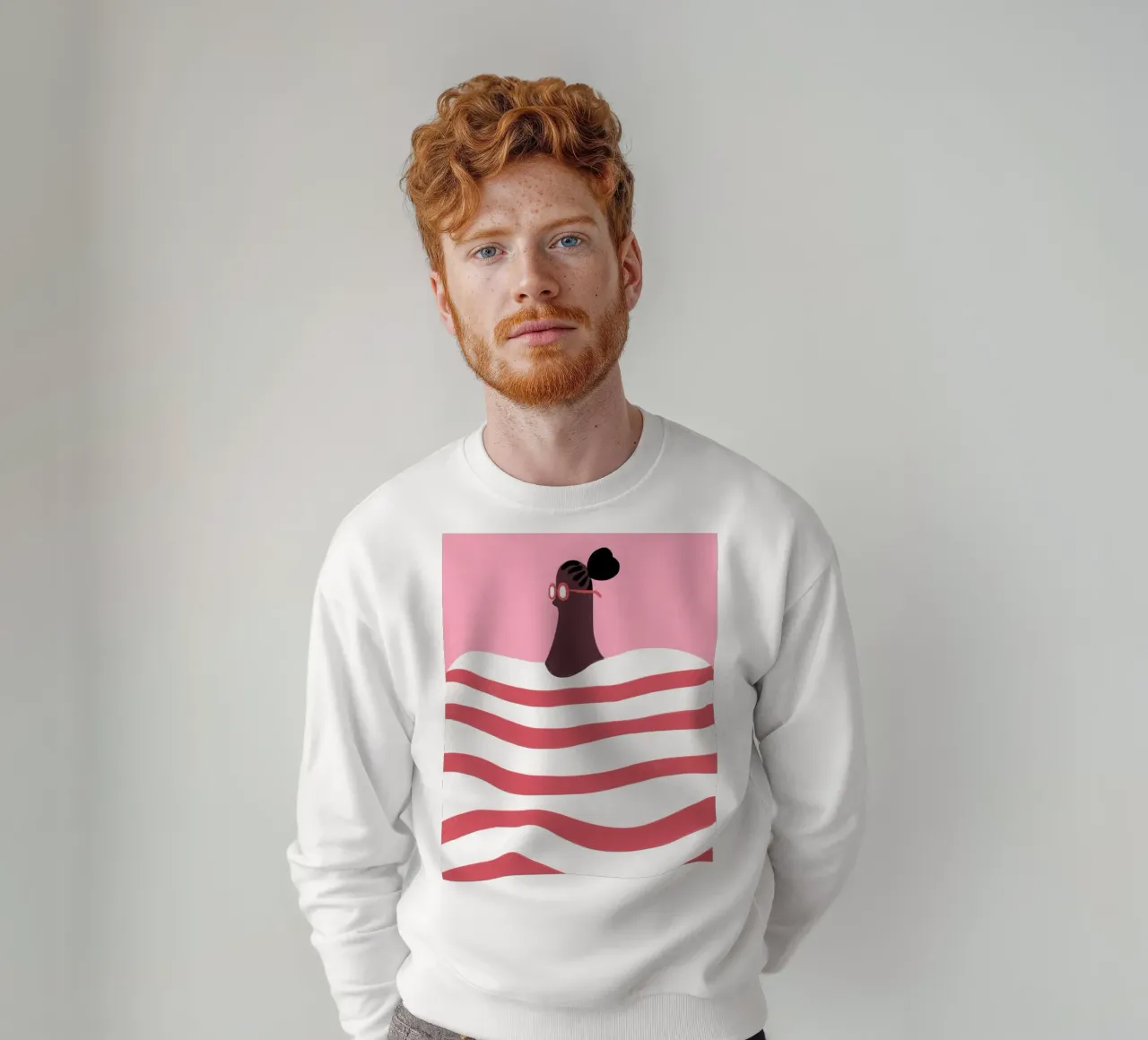 Streifen Sweatshirt von Johannes Lott Illustration
