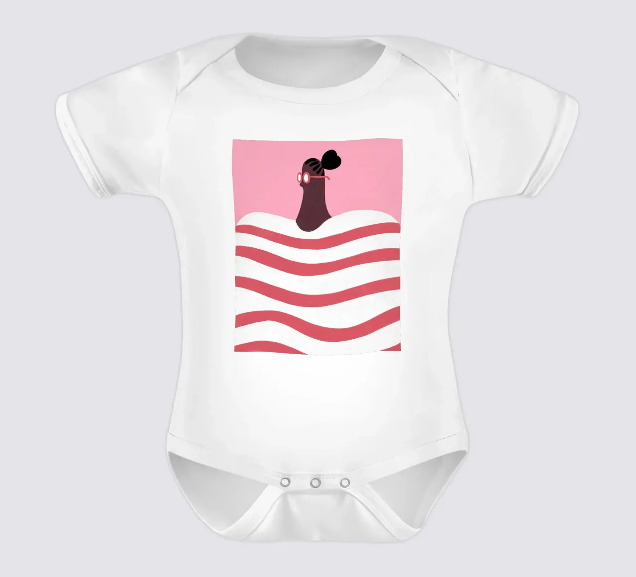 Streifen Kurzarm Babybody von Johannes Lott Illustration