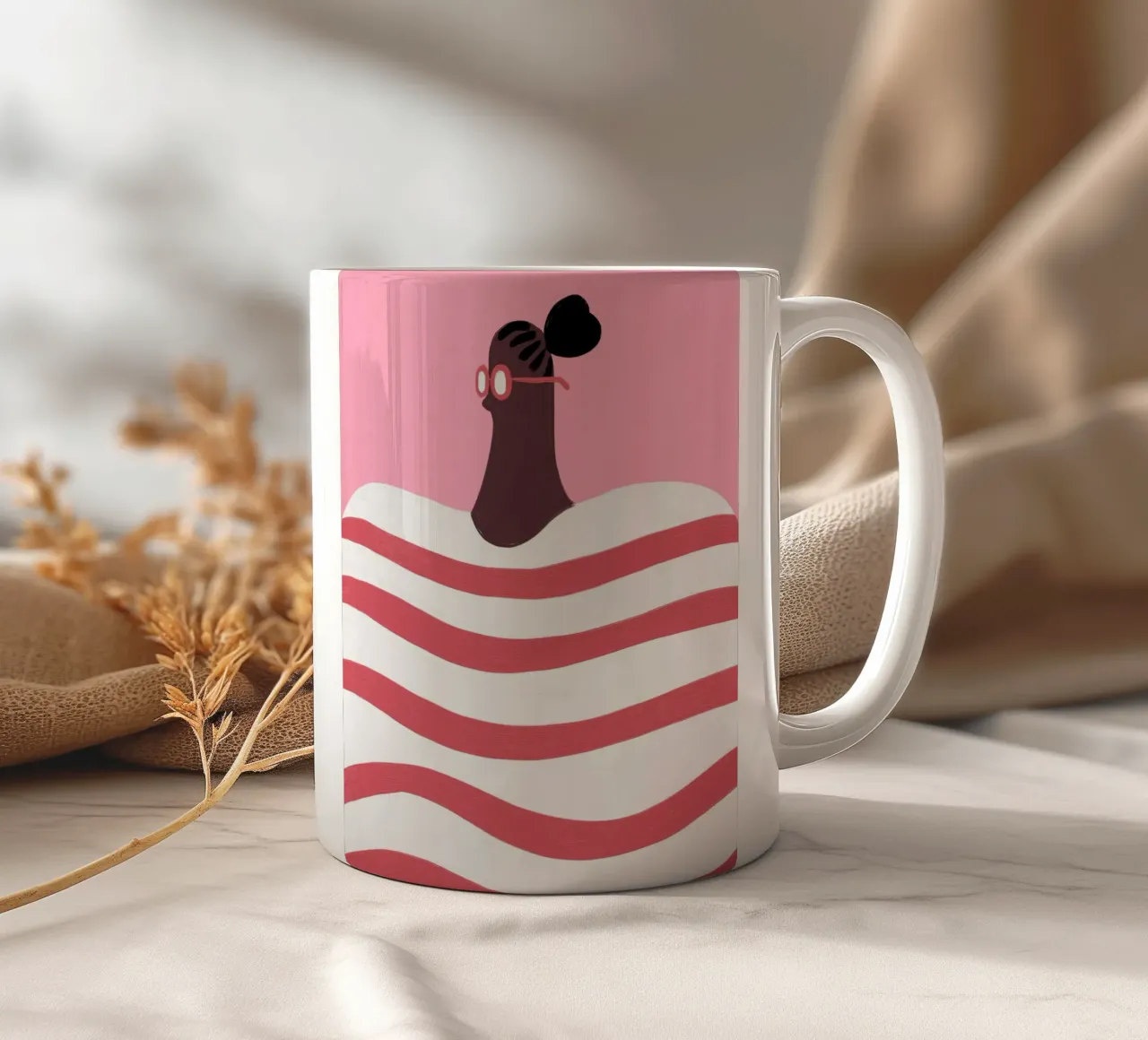 Strisce tazza in ceramica da Johannes Lott Illustration
