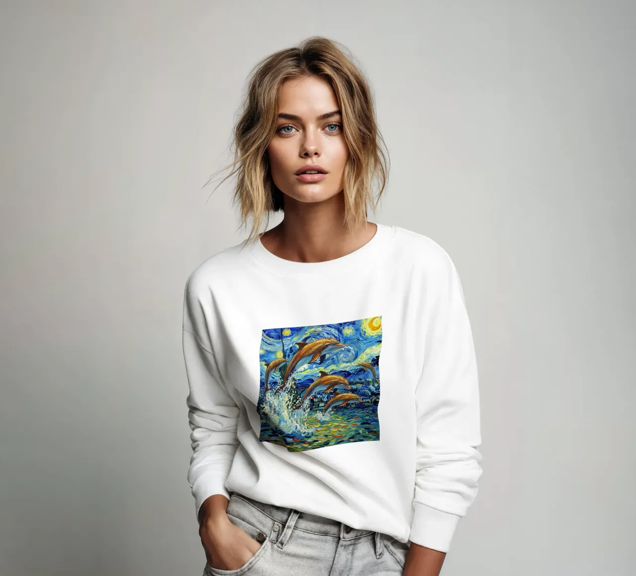 Delphin springen Meer Sweatshirt von NEW LIFE