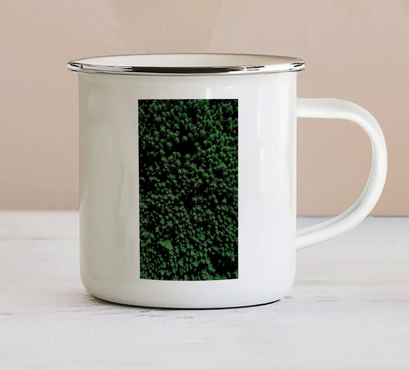 Tree Pattern Emaille Tasse von Sebastian Hilgetag