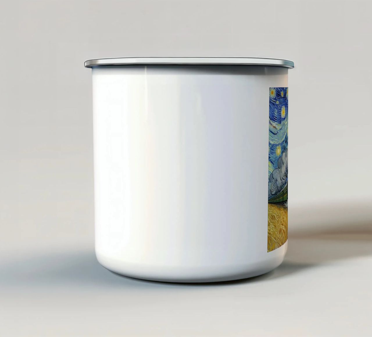 treno ferrovia tazza in smalto da NEW LIFE