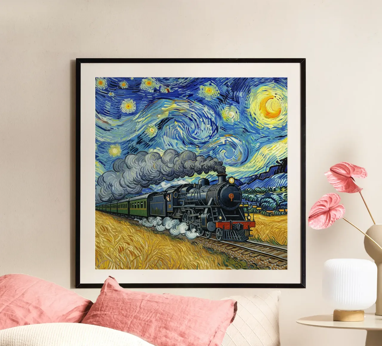 treno ferrovia poster con telaio in alluminio da NEW LIFE