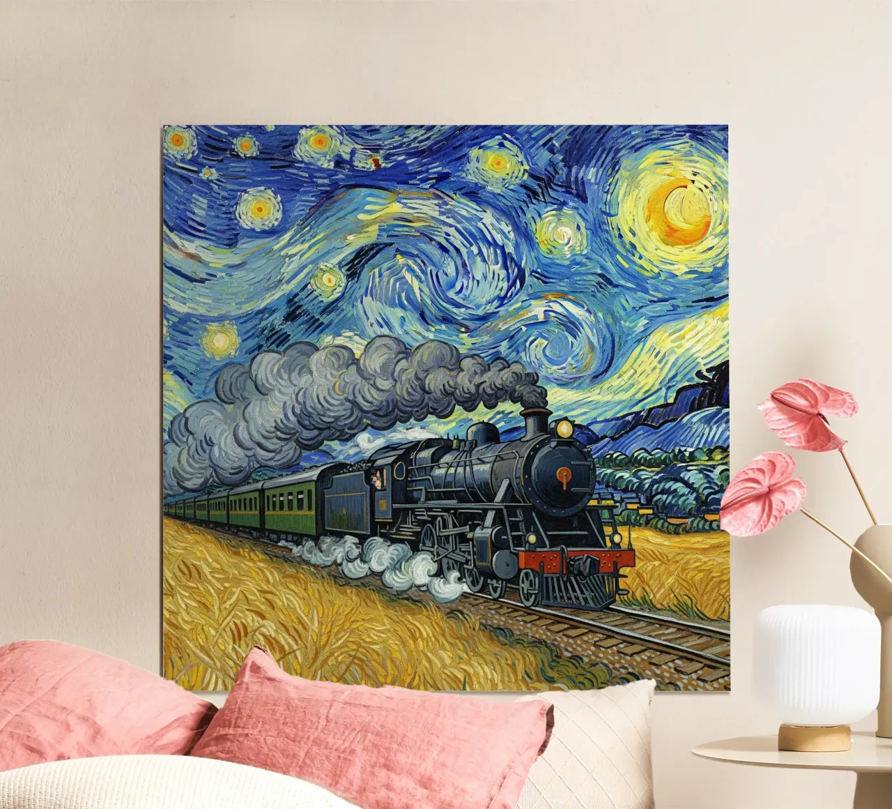 treno ferrovia poster con telaio in alluminio da NEW LIFE
