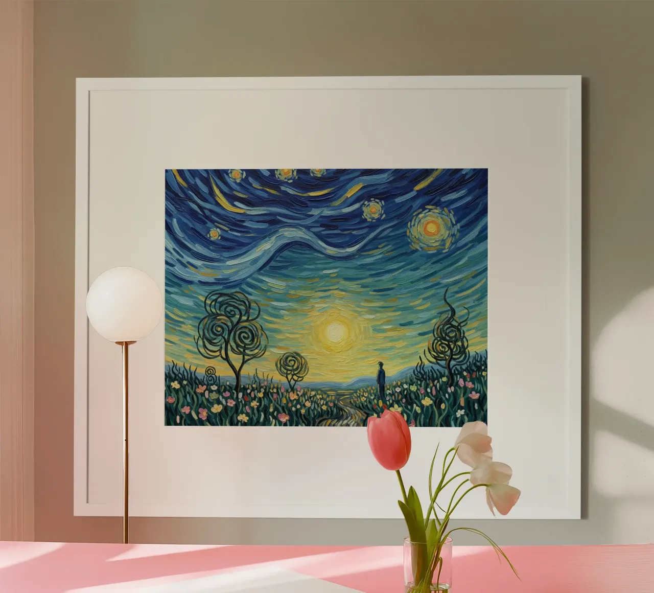 cielo di stelle vorticose poster con telaio in alluminio da NEW LIFE