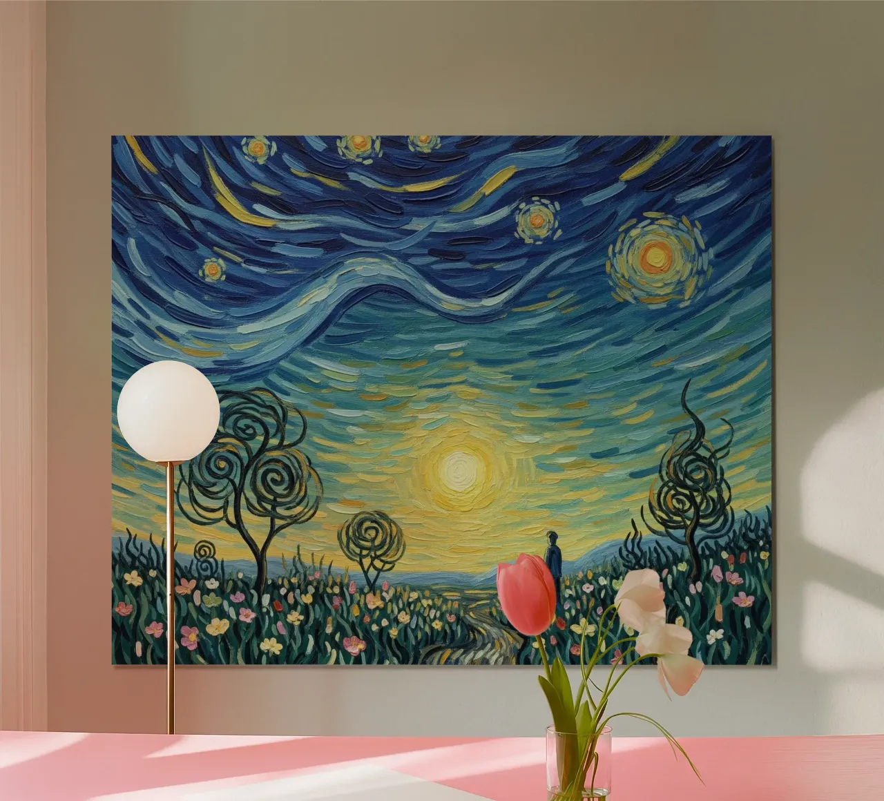 cielo di stelle vorticose poster con telaio in alluminio da NEW LIFE