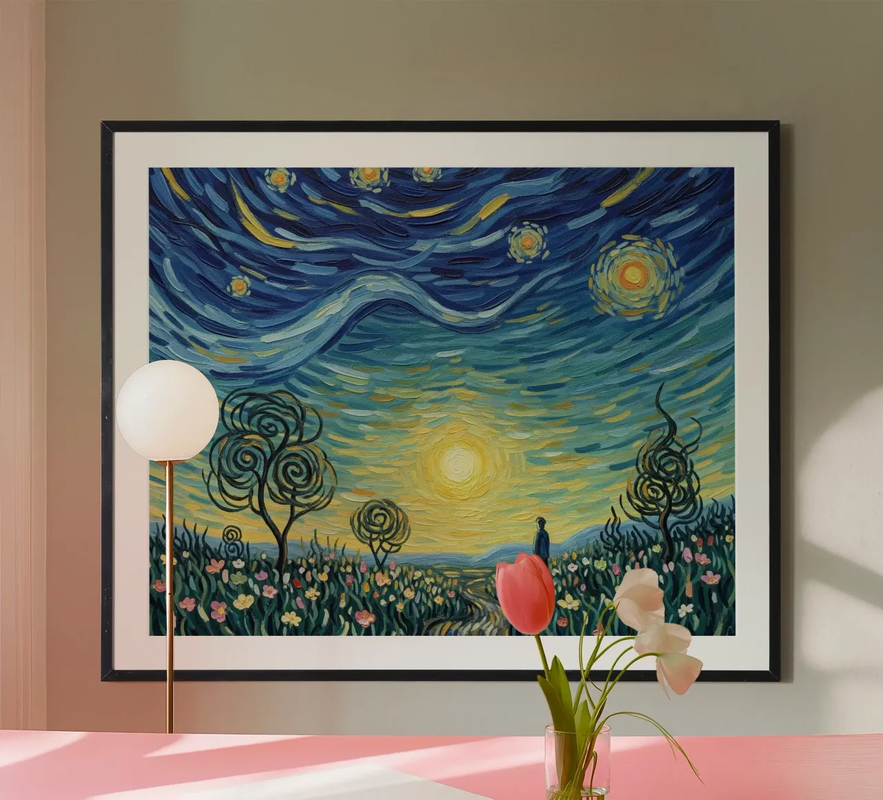 cielo di stelle vorticose poster con telaio in alluminio da NEW LIFE