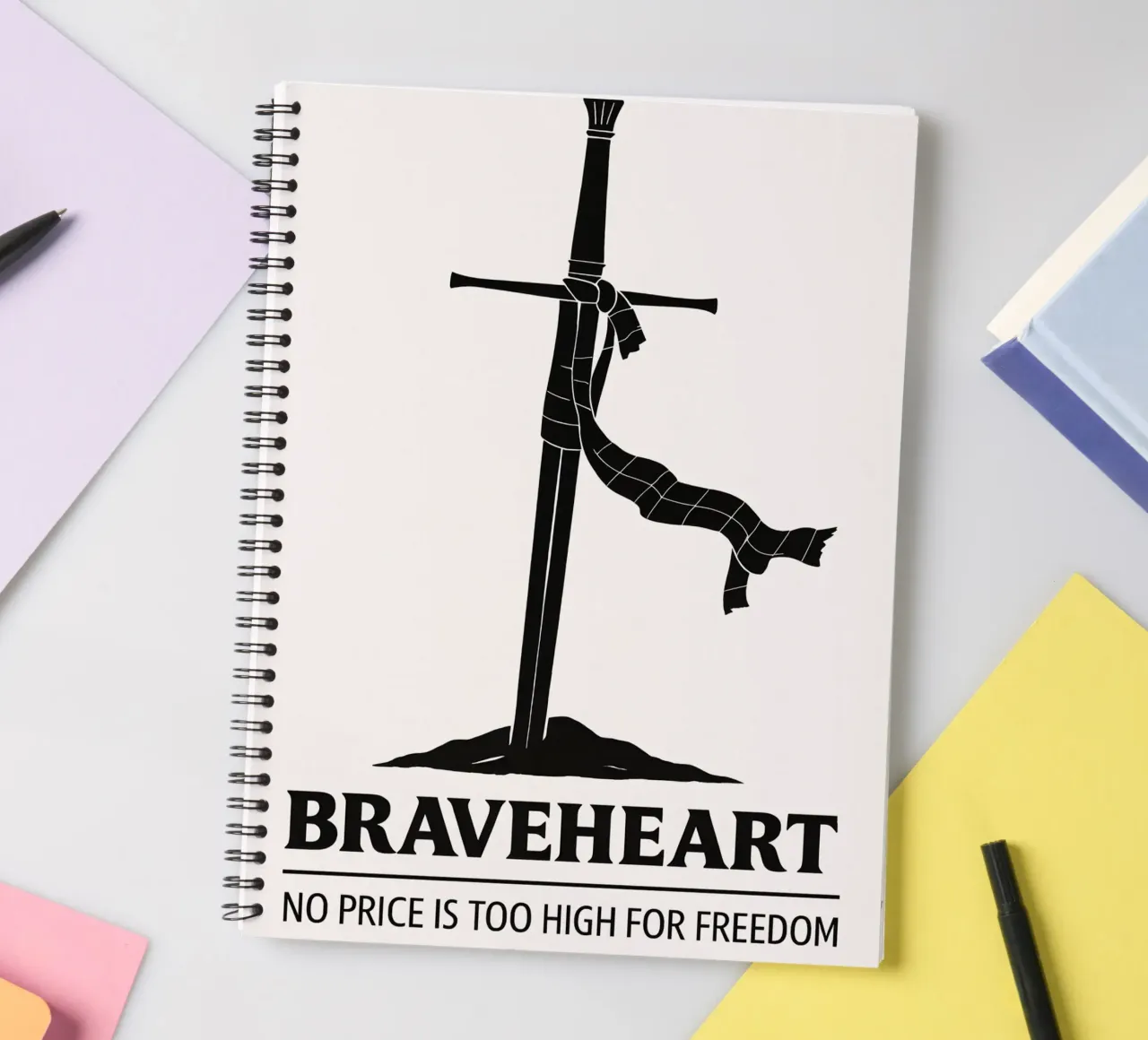 Braveheart Print spiral notebook by MoviesArt