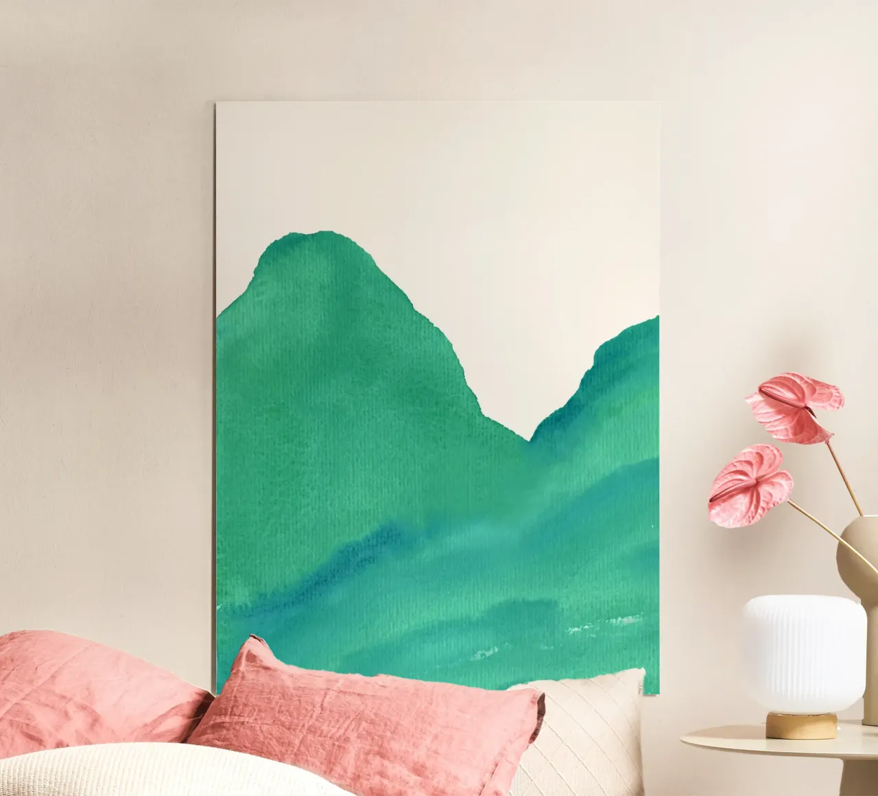 Montagne - Acquerello poster con telaio in alluminio da intemporalis